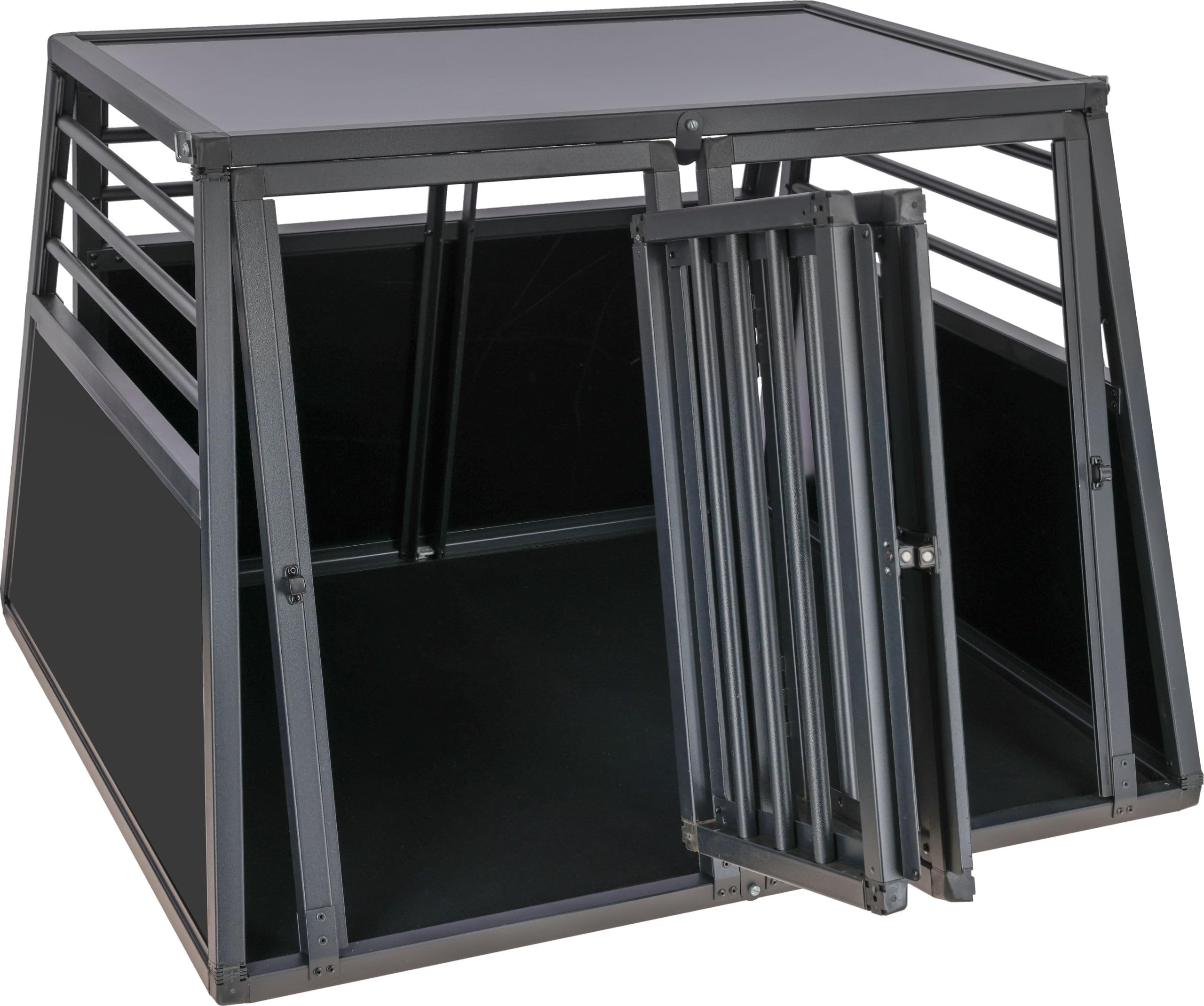 kerbl-pet-cage-de-transport-aluminium-vacation-deux-portes-graphite-92x97x68-cm- image 2