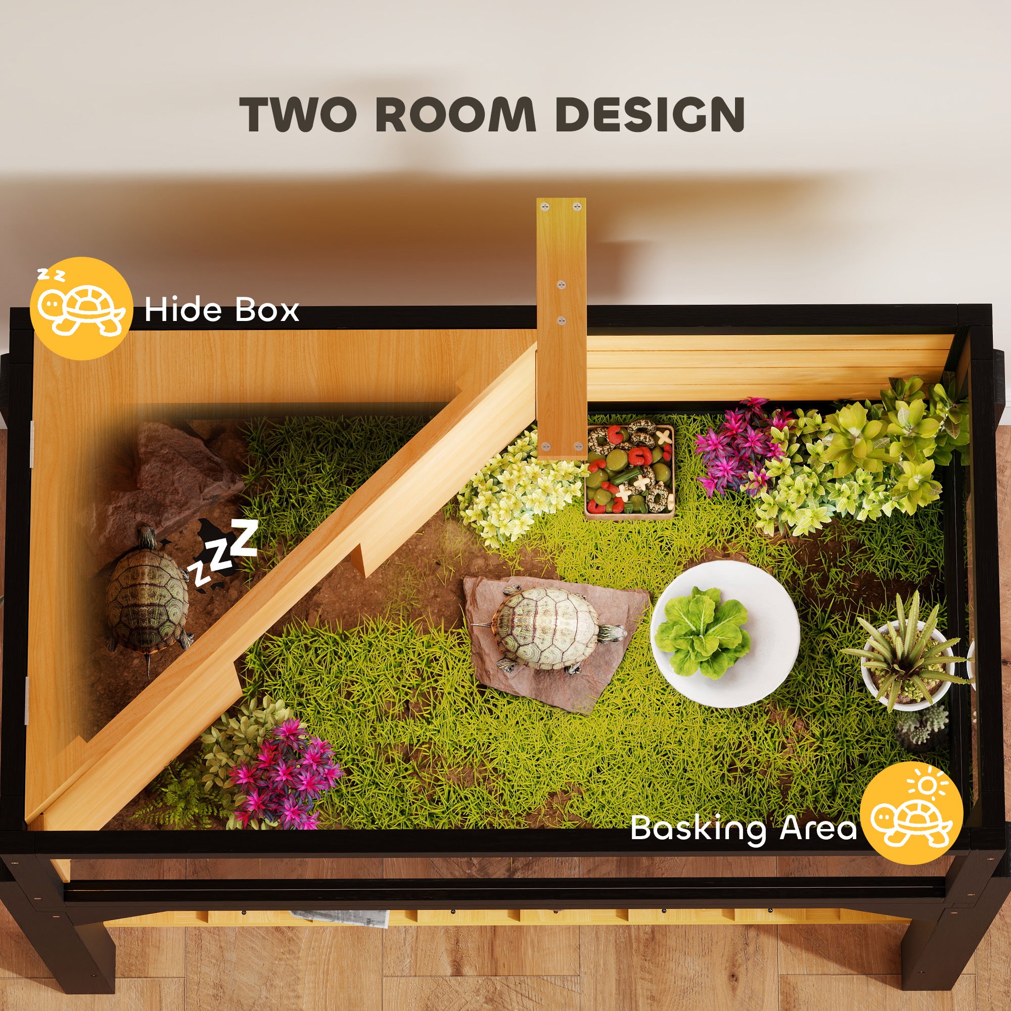 pawhut-terrarium-tortue-bois-avec-tag-re-fen-tres-et-support-lampe-jaune image 8