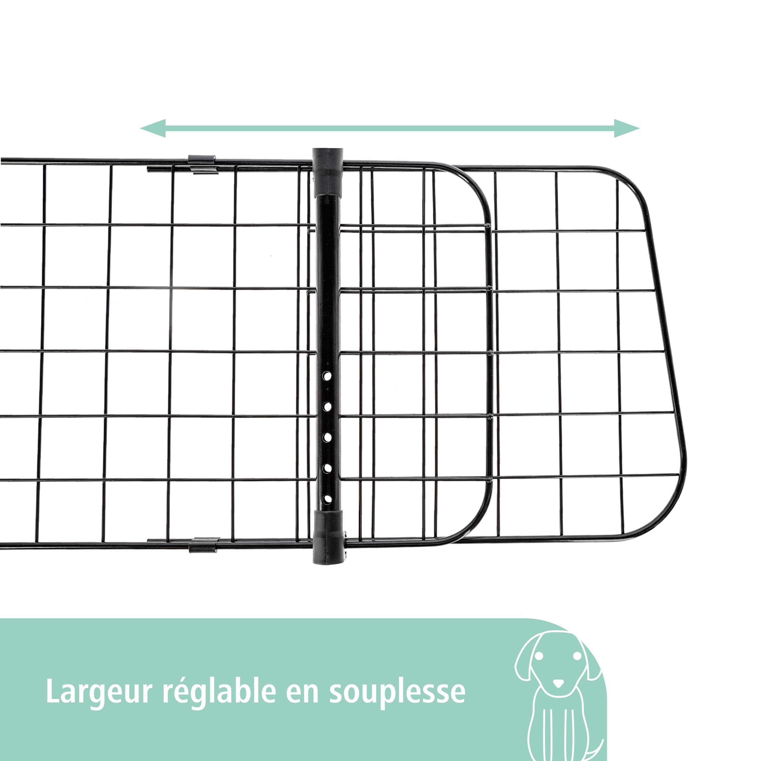 kerbl-barri-re-de-s-curit-voiture-pour-chien-noire-m-tal-96-145-cm-30-cm image 2