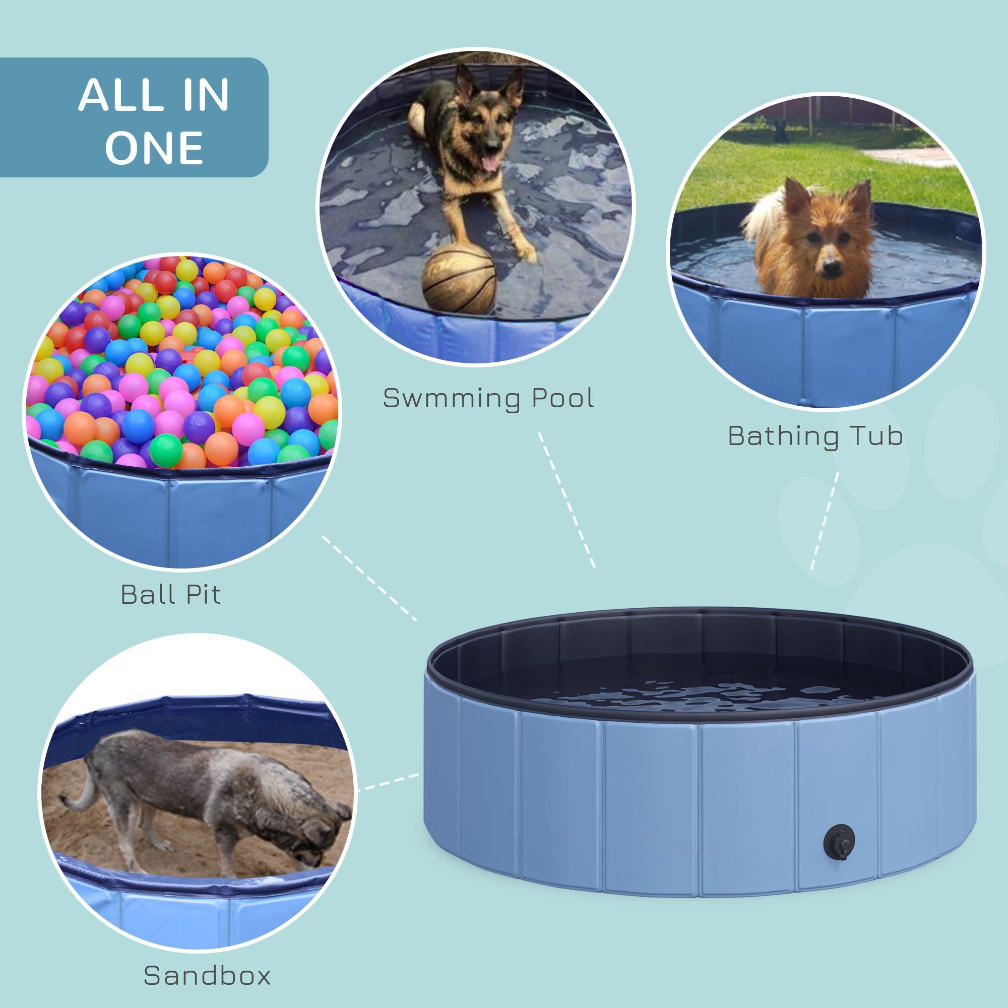 pawhut-piscine-pliable-pour-chien-100-x-30-cm-bleue-avec-vidange-et-fond-antid-r image 6