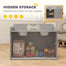 pawhut-gamelle-sur-lev-e-pour-grand-chien-avec-rangement-2-bols-inox-gris image 6