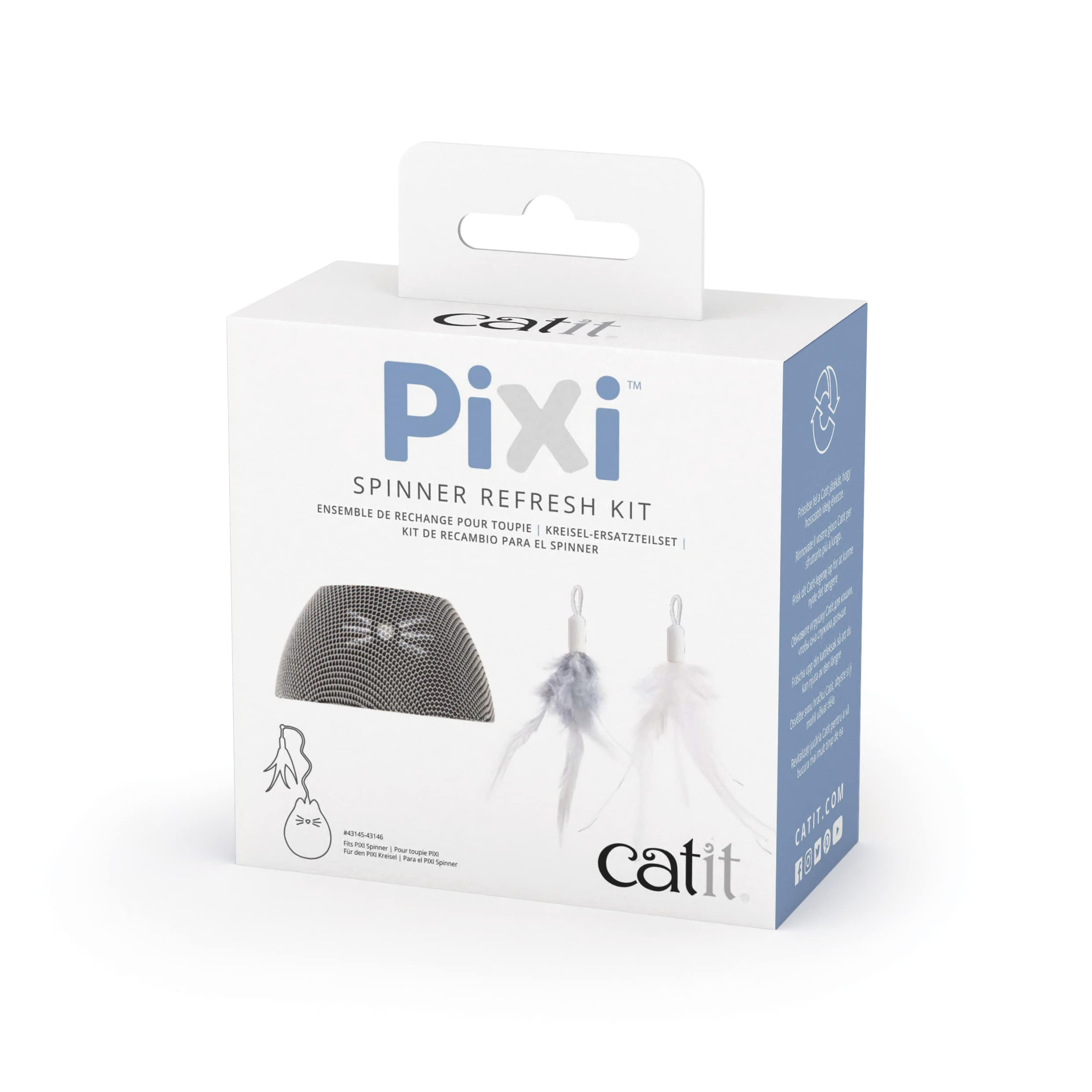 catit-pixi-spinner-jouet-lectronique-distributeur-friandises-pour-chat-blanc-ble image 7