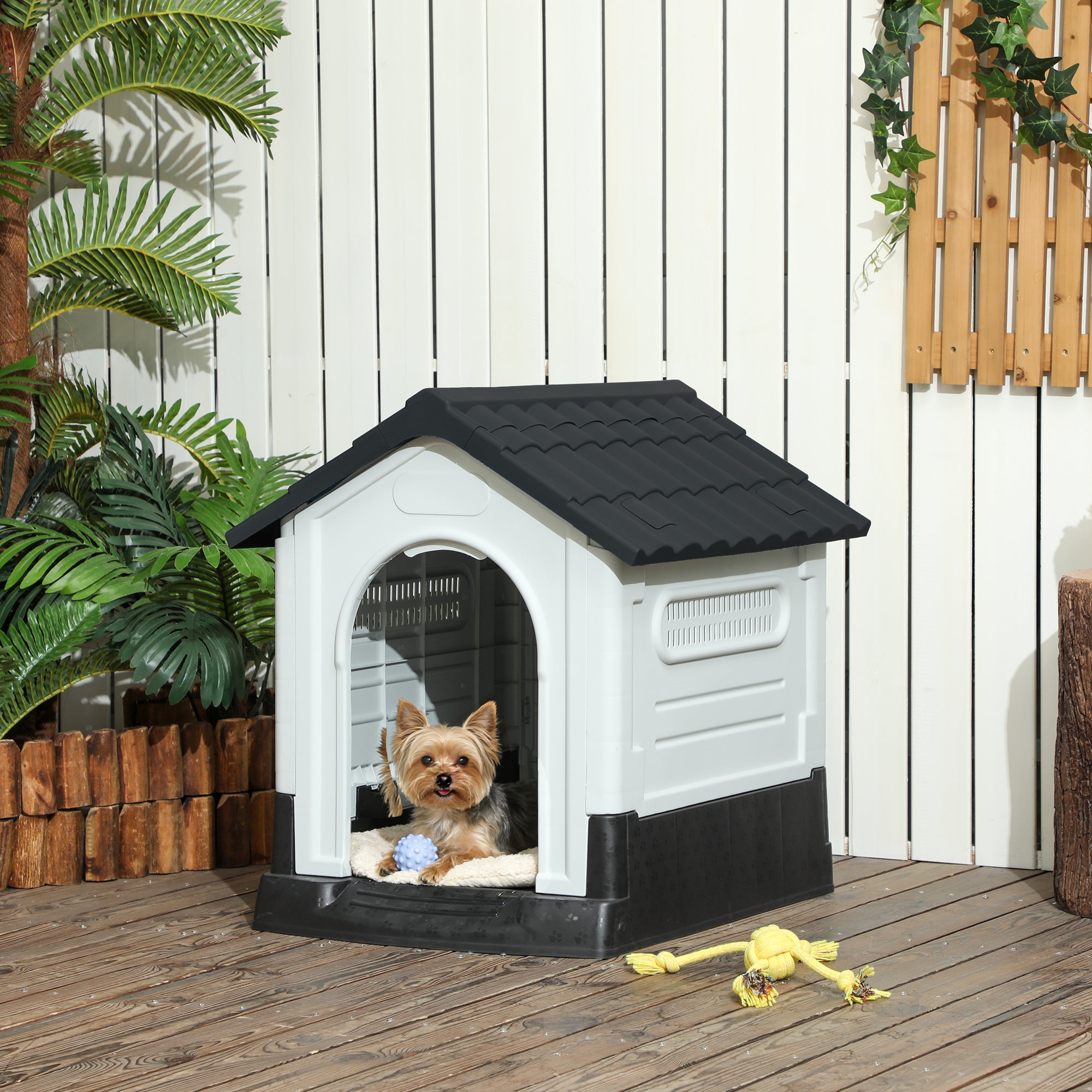 pawhut-niche-plastique-ext-rieur-ventil-e-pour-petits-chiens-gris-fonc image 4