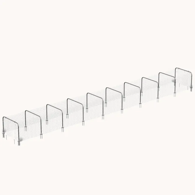 pawhut-parc-grillag-extra-long-899-x-99-cm-10-arches-galvanis-argent image 1