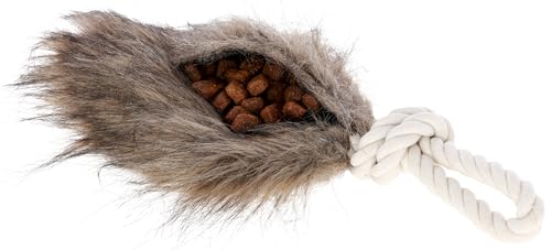 kerbl-pet-snack-dummy-32x11-cm-marron-boudin-friandises-fausse-fourrure-avec-cor image 5