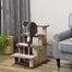 pawhut-escaliers-chat-4-marches-moquette-avec-griffoirs-et-balcon-lat-ral-marron image 3