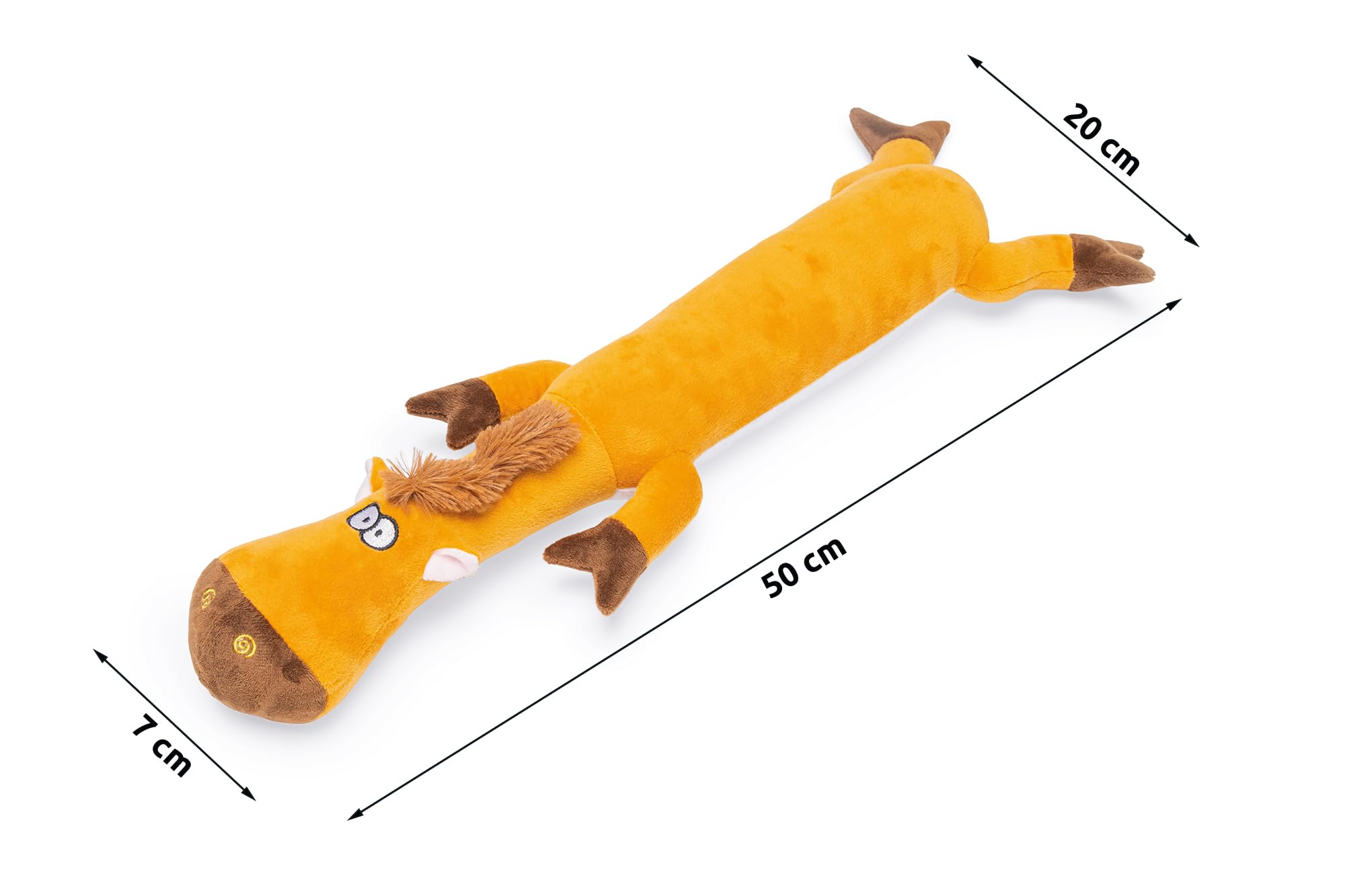 karlie-cheval-amusant-jouet-peluche-chien-marron-50-x-20-x-7-cm-avec-squeaker image 2