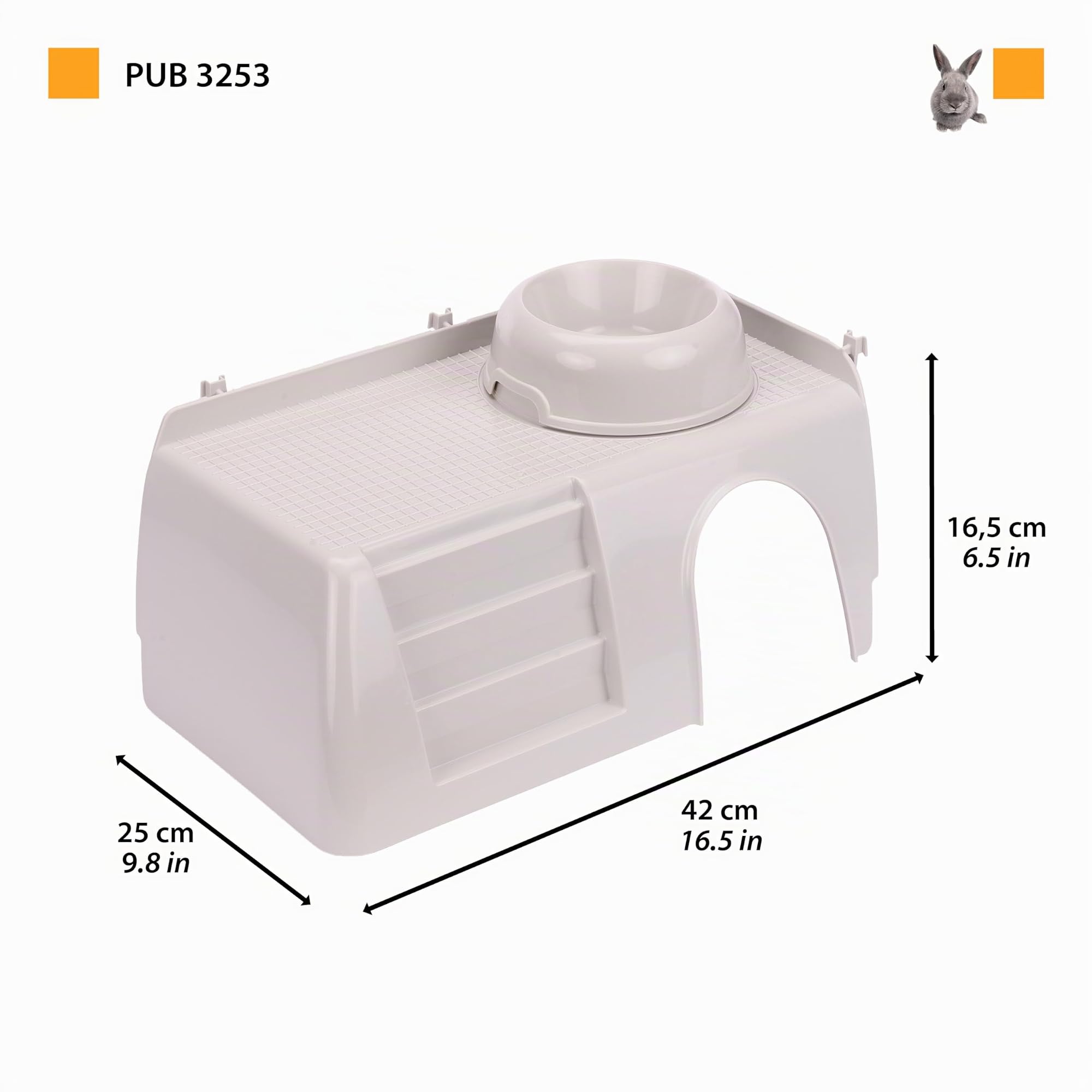 ferplast-pub-3253-maisonnette-en-plastique-pour-lapins-et-cochons-d-inde-42x25x1 image 2