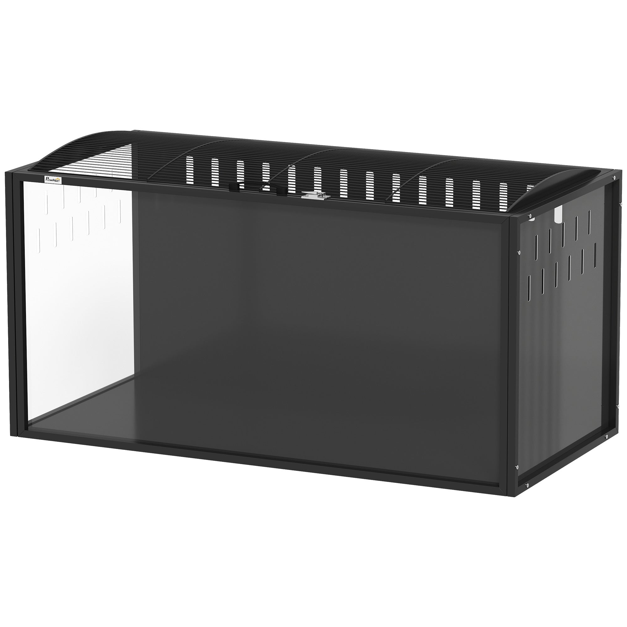 pawhut-cage-hamster-acrylique-105-x-51-x-53-cm-ouverture-dessus-noir image 2