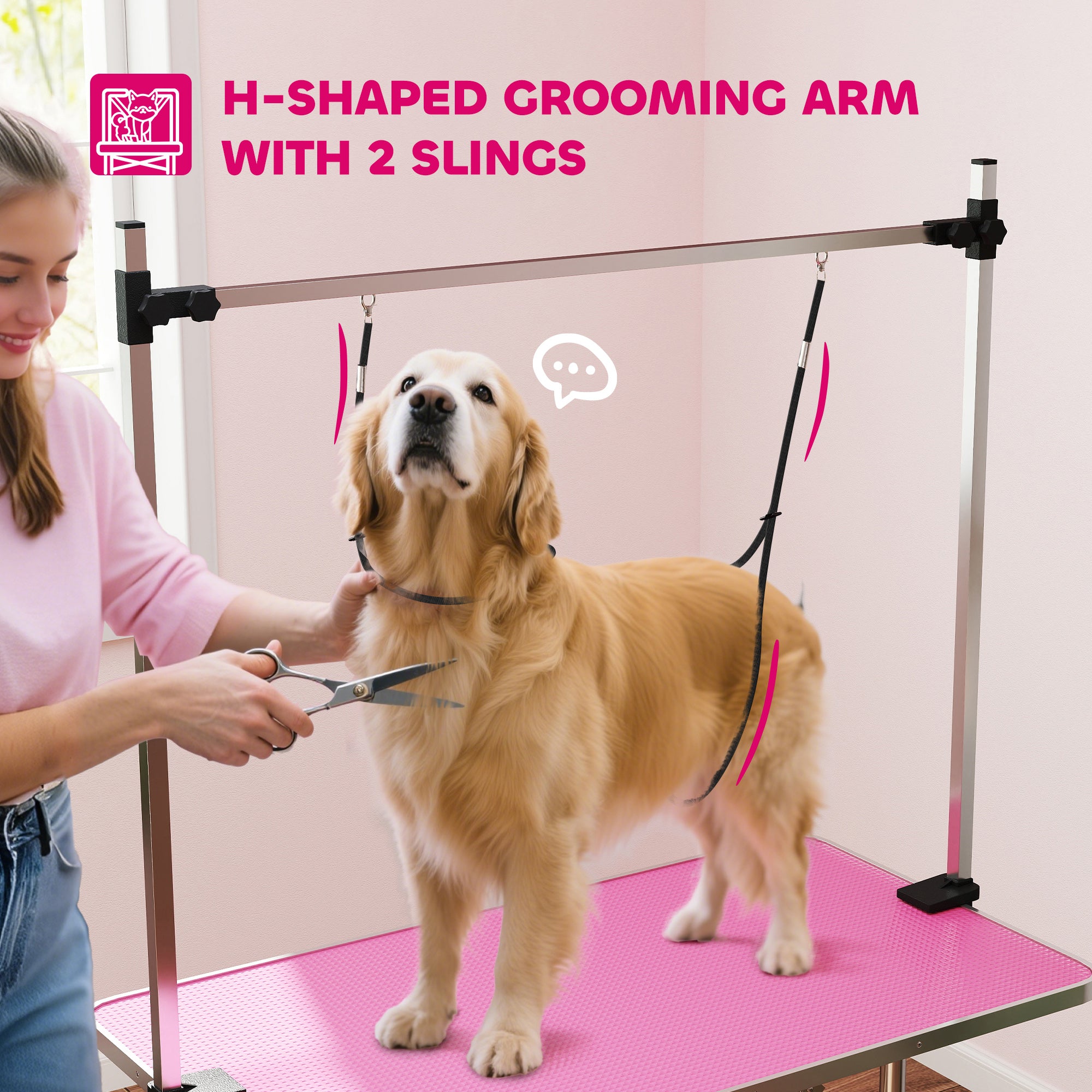 pawhut-table-de-toilettage-pliable-pour-chien-109-cm-bras-r-glable-20-81-cm-2-sa image 8