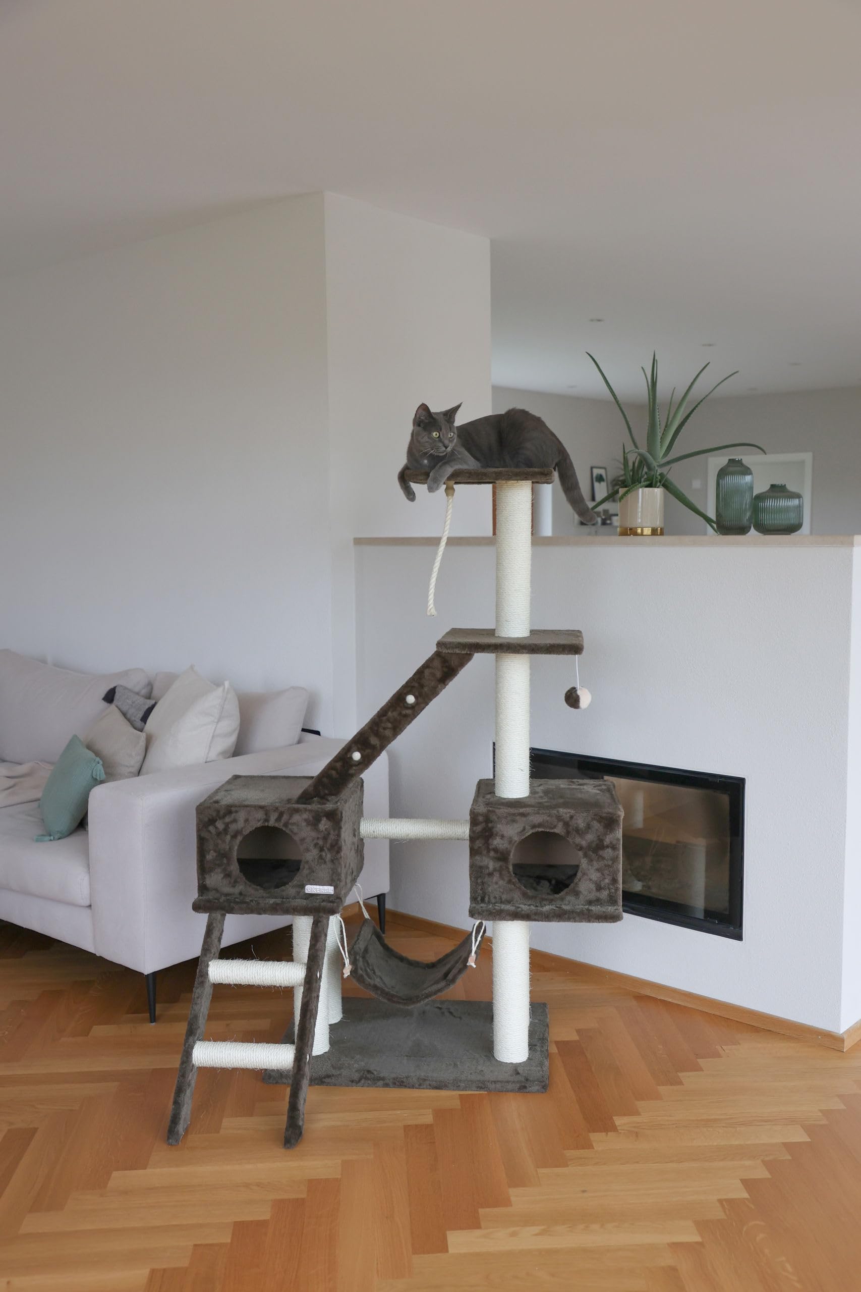 kerbl-arbre-chat-granat-150-cm-avec-2-niches-hamac-et-jeux image 5