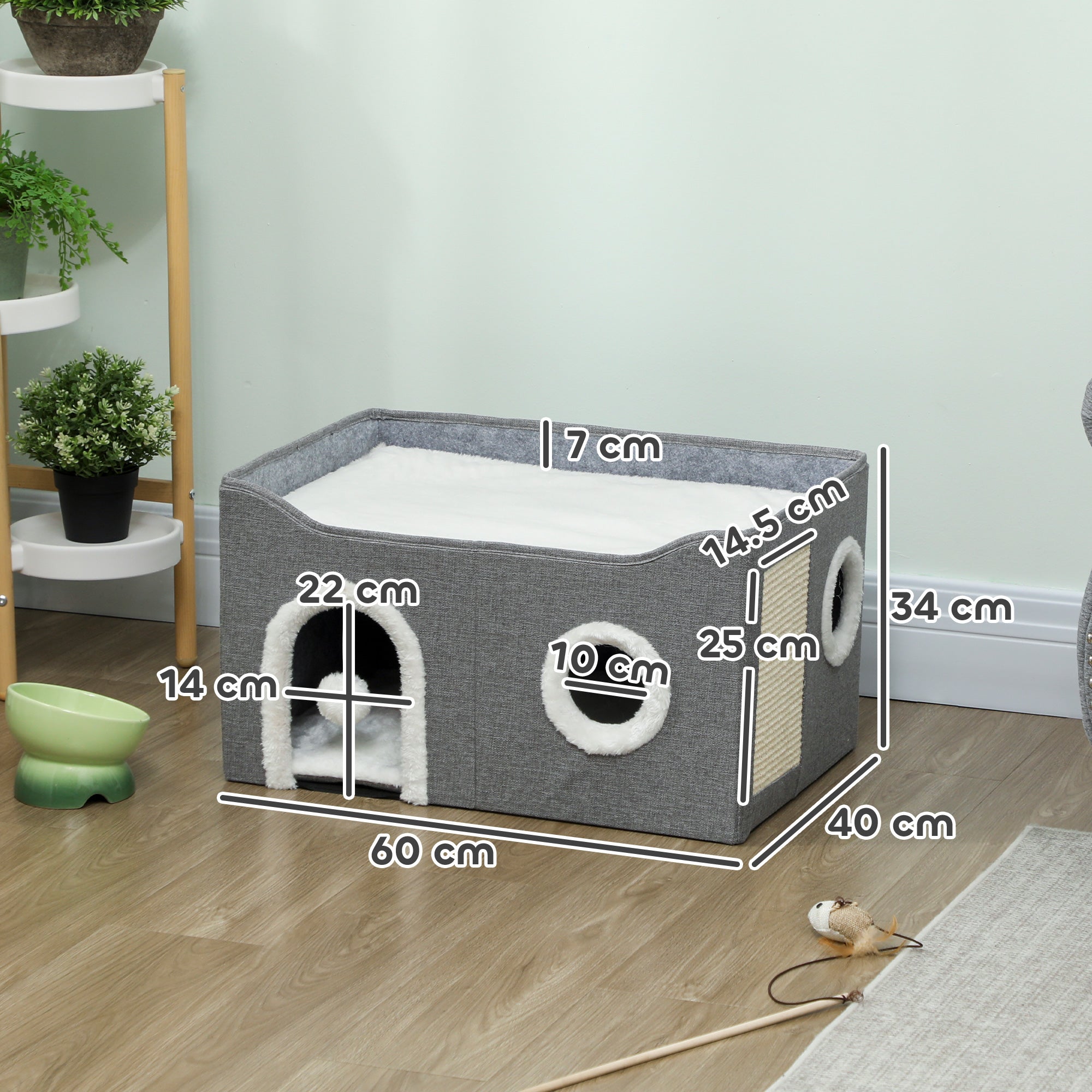 pawhut-maison-pour-chat-cosy-avec-griffoir-coussin-et-design-pliable image 5
