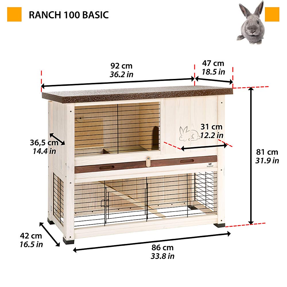 ferplast-ranch-100-basic-clapier-ext-rieur-bois-fsc-2-tages-92-x-47-x-81-cm image 2