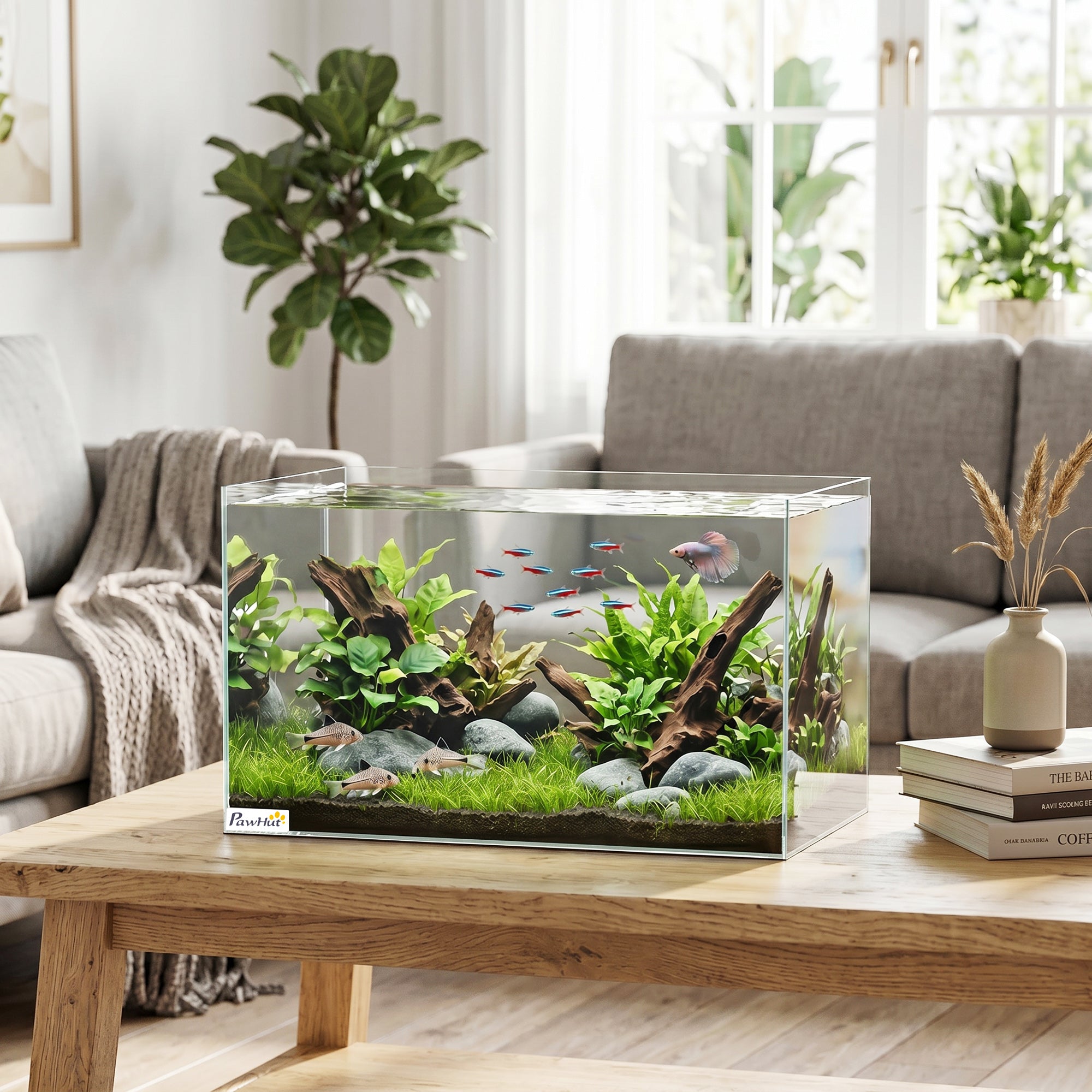 pawhut-aquarium-verre-43-l-50-x-30-x-30-cm-avec-tapis-de-protection image 3