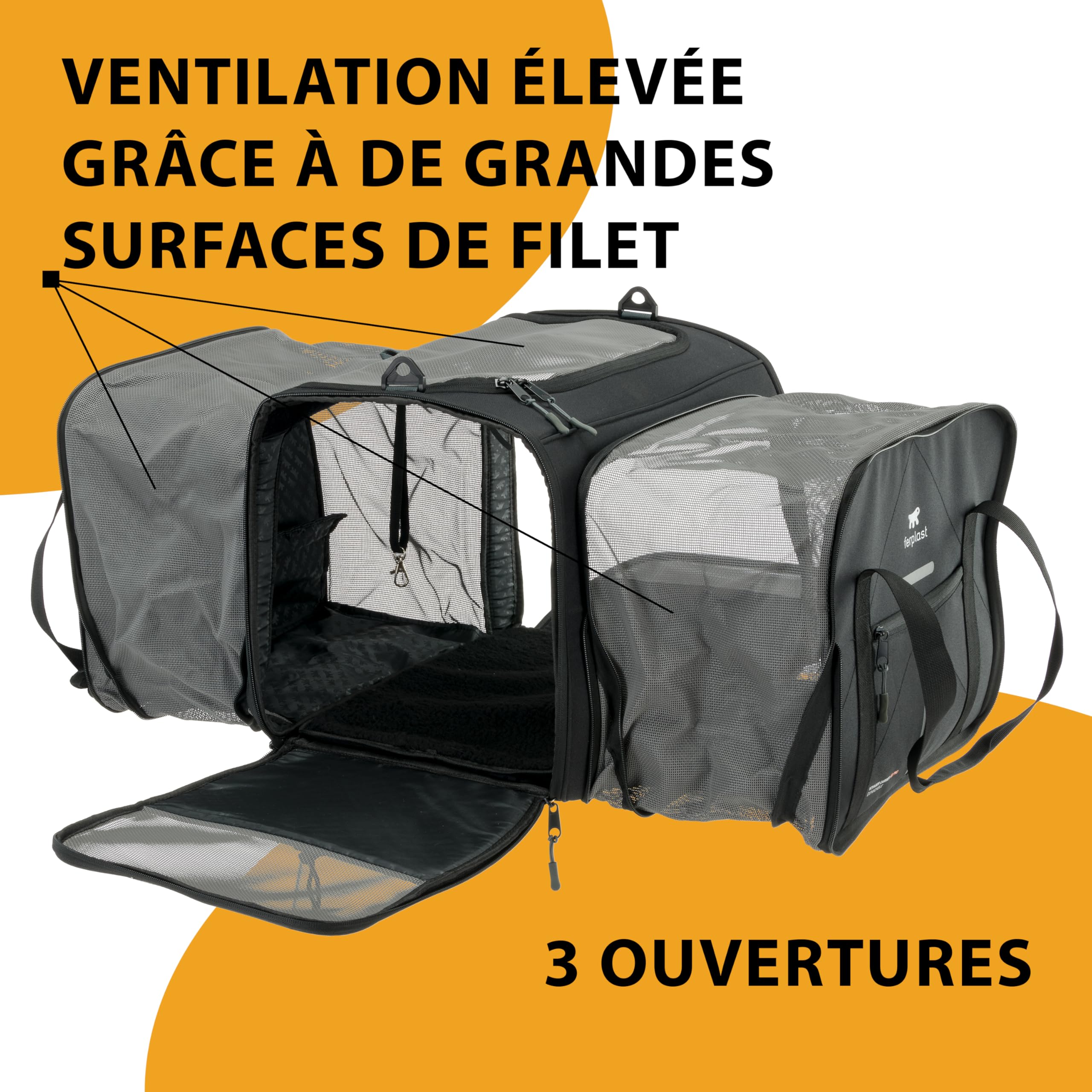 ferplast-voyager-pro-sac-de-transport-chat-et-chien-15-kg-49-x-37-x-39-cm-noir image 4