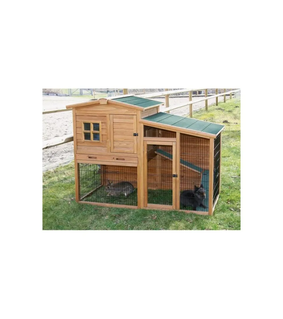 kerbl-fortuna-clapier-pour-lapins-et-poules-160-x-80-x-117-cm-avec-bac-amovible image 1