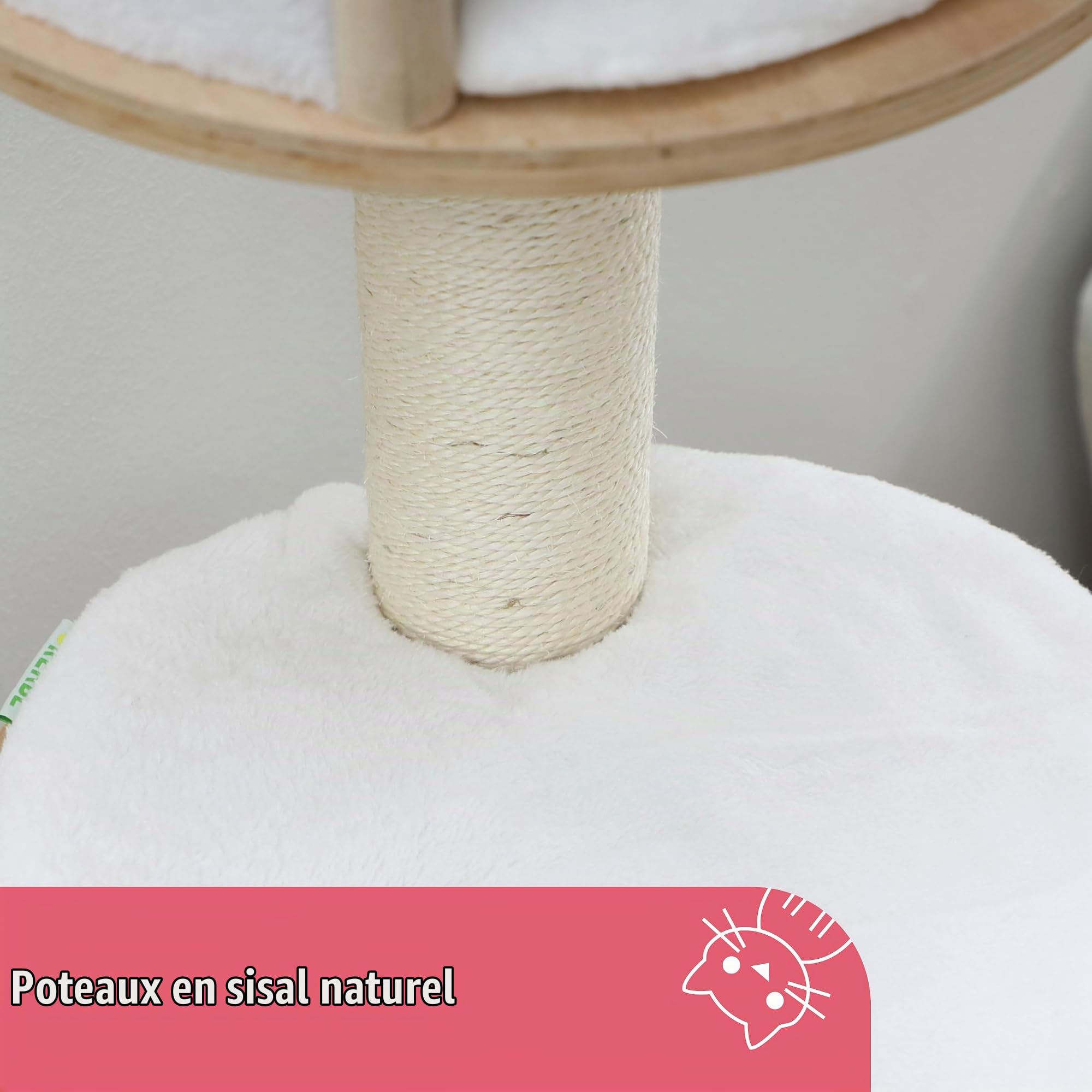 kerbl-pet-arbre-chat-mural-dolomit-blanc-168-cm-bois-sisal-peluche image 6