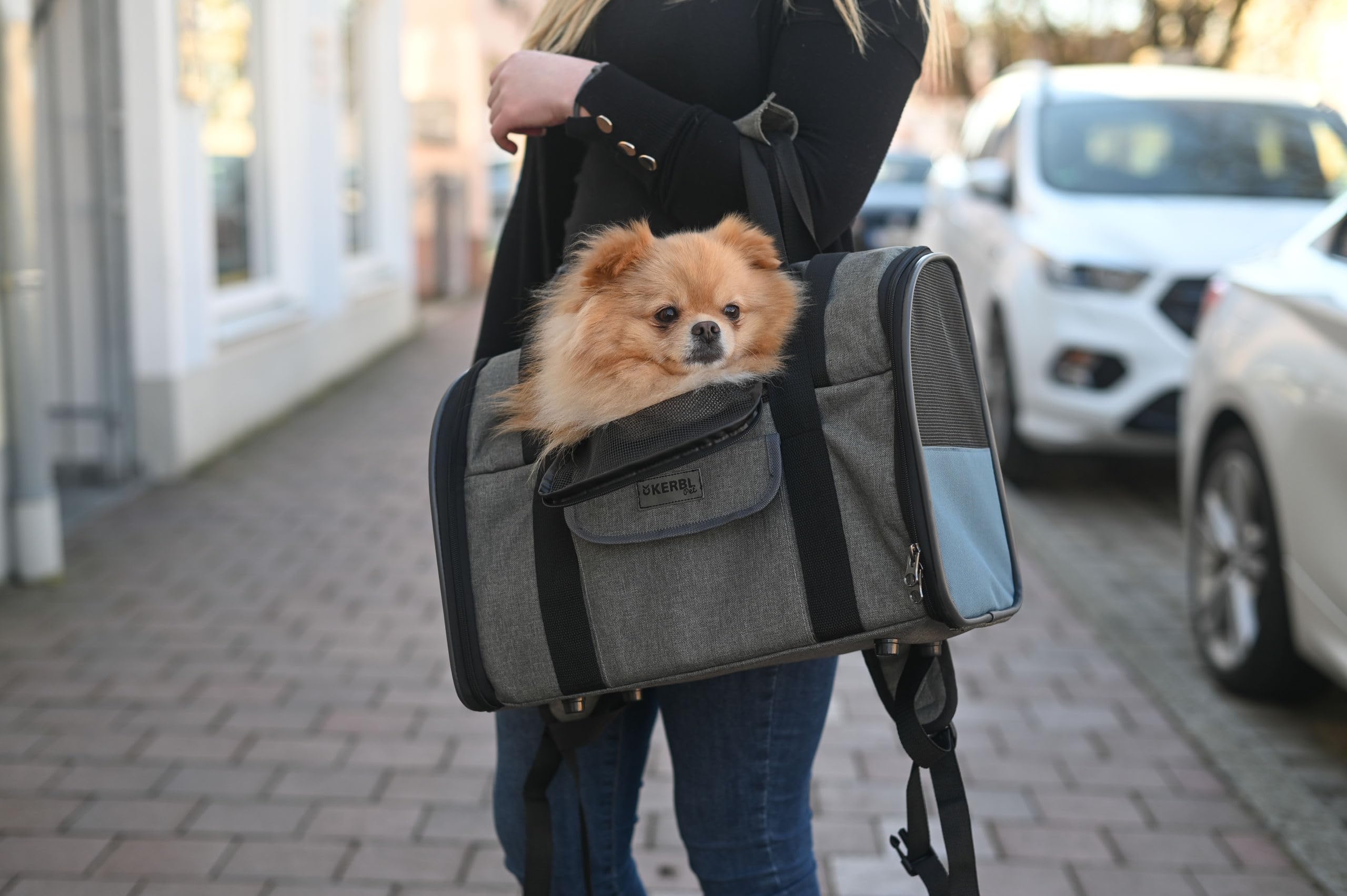 kerbl-sac-dos-pour-chien-vacation-gris-bleu-43x24x30-cm image 5