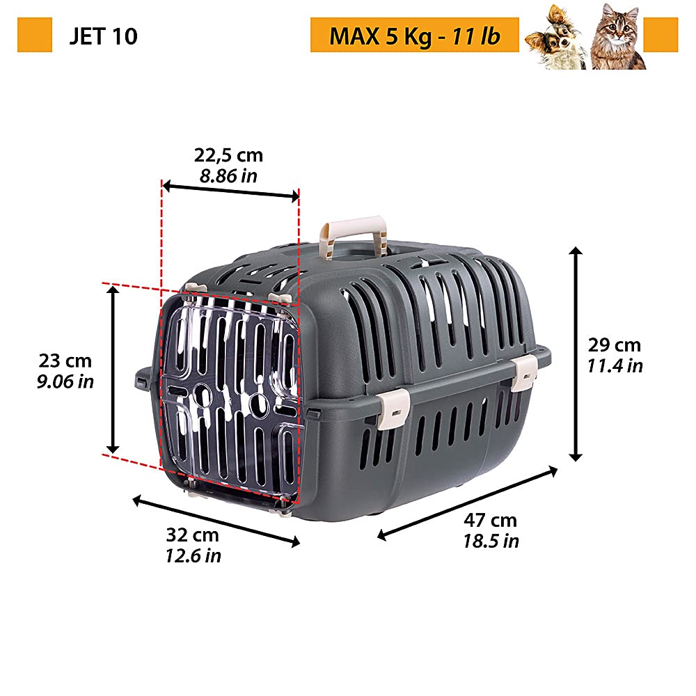 ferplast-jet-caisse-de-transport-pour-chat-et-petit-chien-5-kg-47-x-32-x-29-cm-g image 3