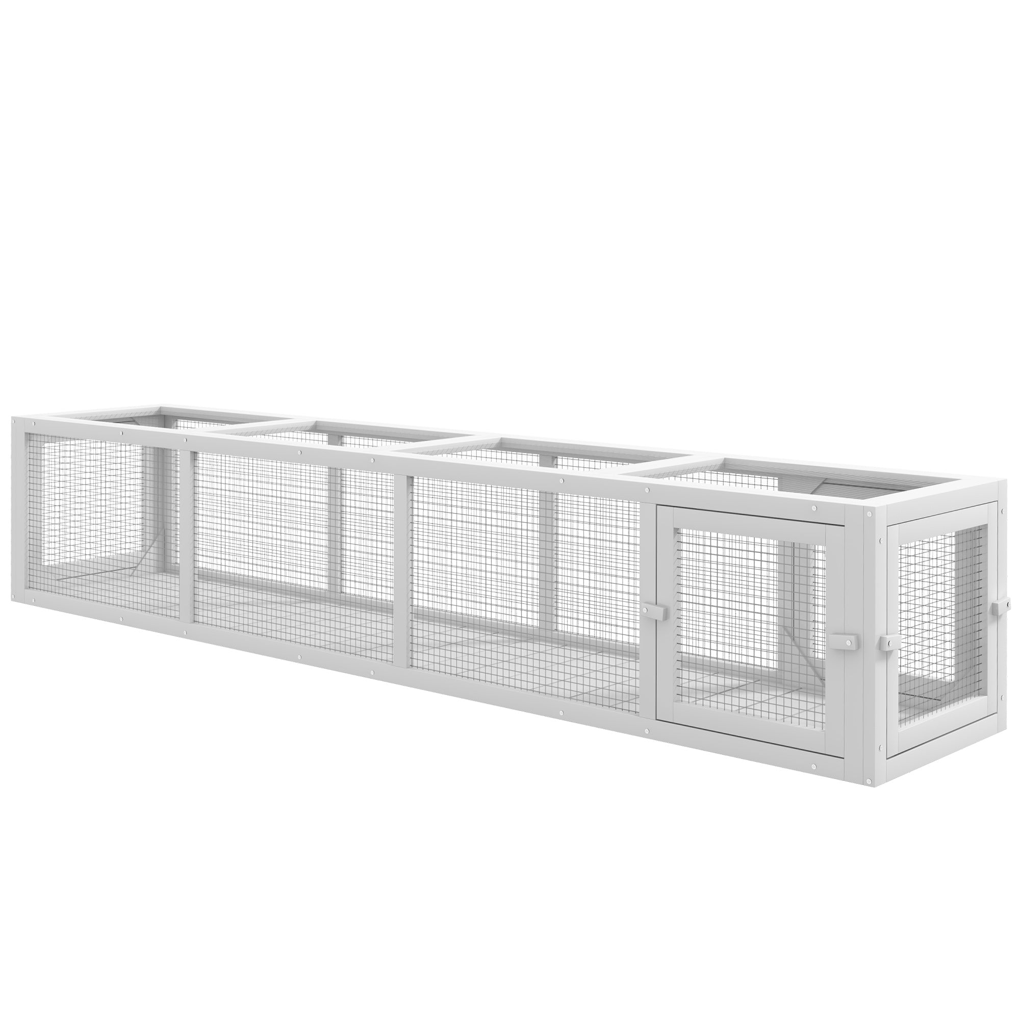 pawhut-tunnel-labyrinthe-ext-rieur-pour-chat-200-cm-avec-4-portes-blanc image 2