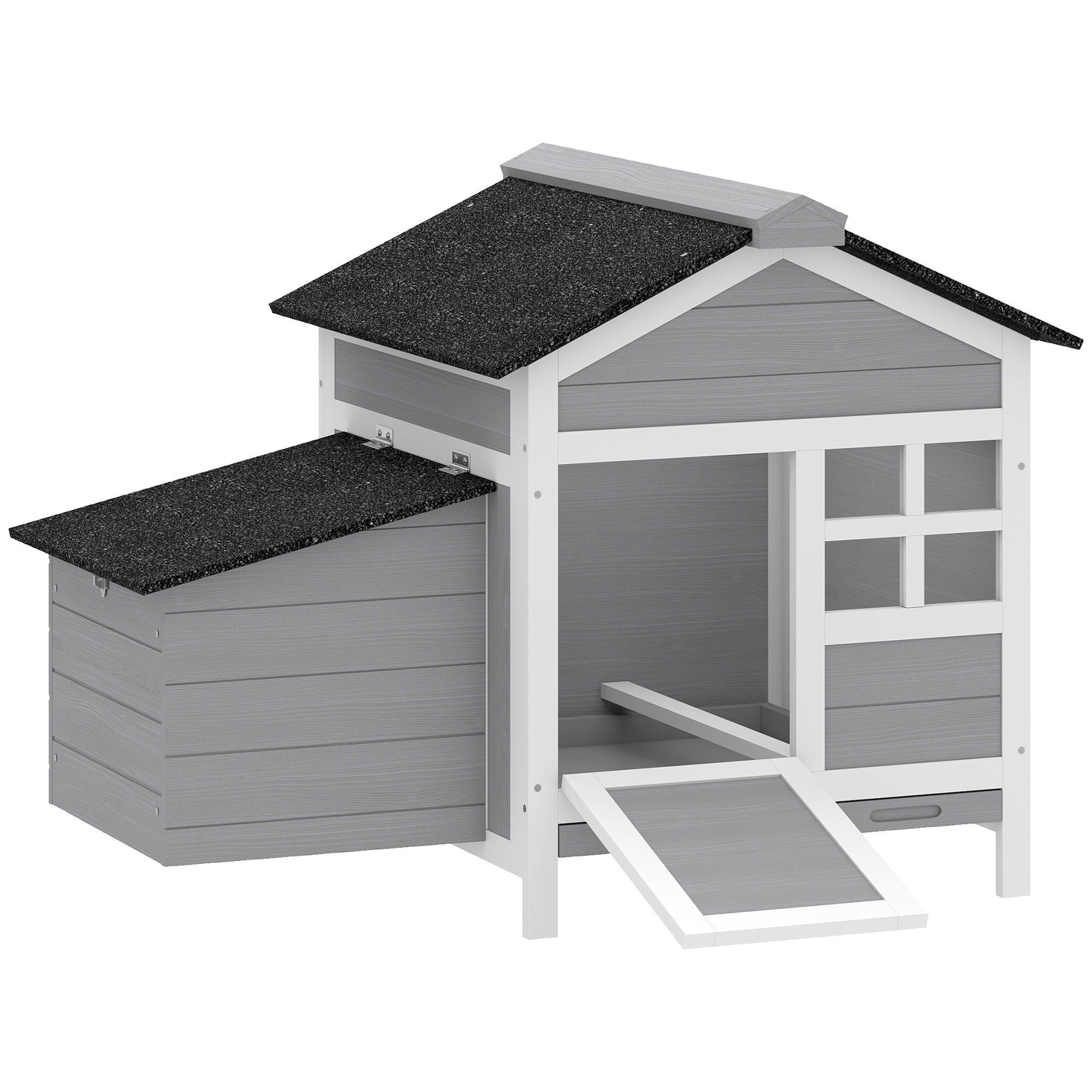 pawhut-poulailler-compact-en-bois-avec-pondoir-et-tiroir-coulissant-92-x-64-x-69 image 1
