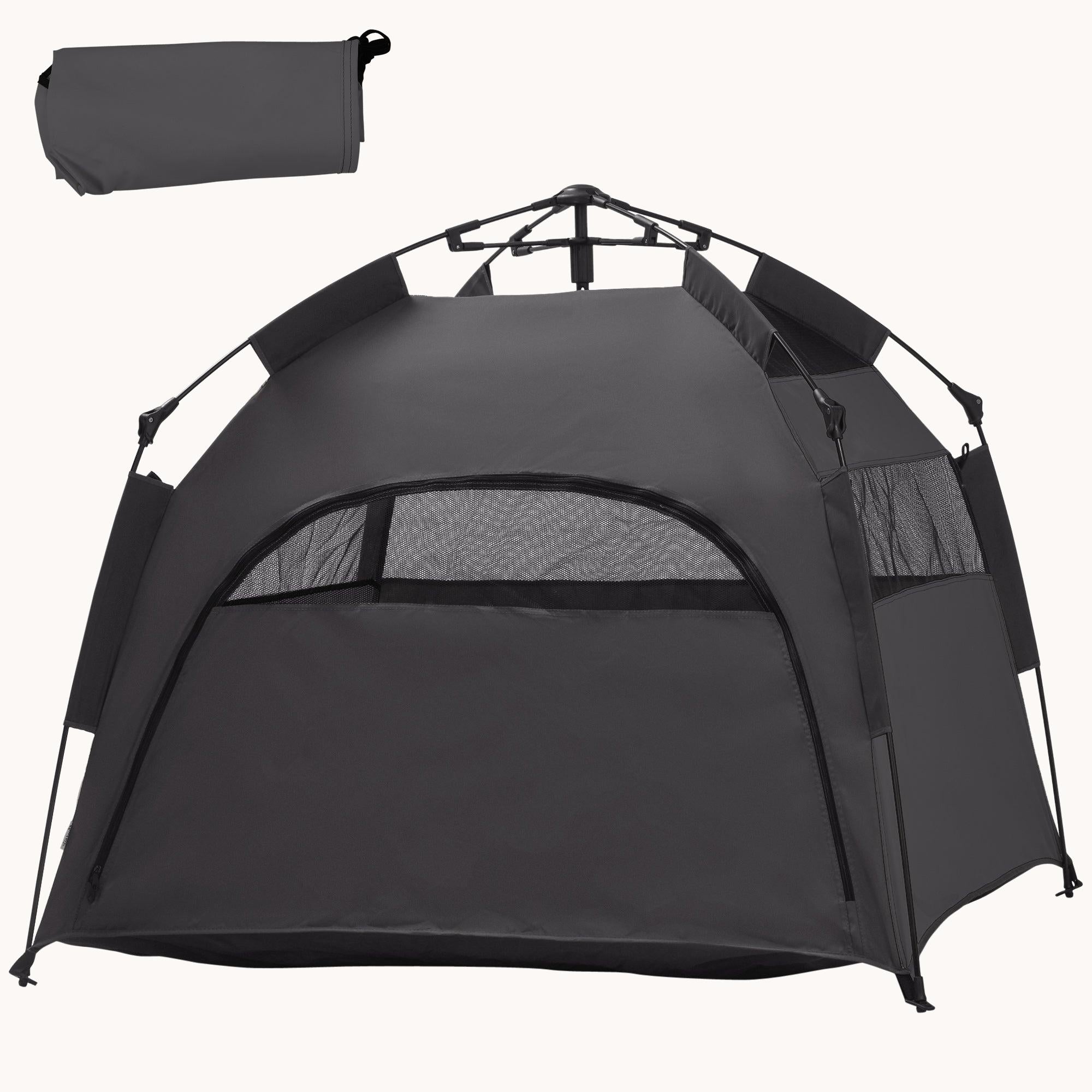 pawhut-tente-pop-up-pour-chien-grand-et-tr-s-grand-avec-sac-gris-fonc image 2