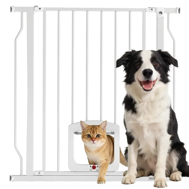 pawhut-barri-re-pour-chien-r-glable-avec-chati-re-blanche-75-85-cm image 1