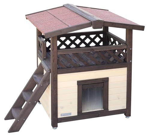 kerbl-pet-cabane-pour-chat-chauffante-4-seasons-deluxe-88x57x77-cm-marron image 4