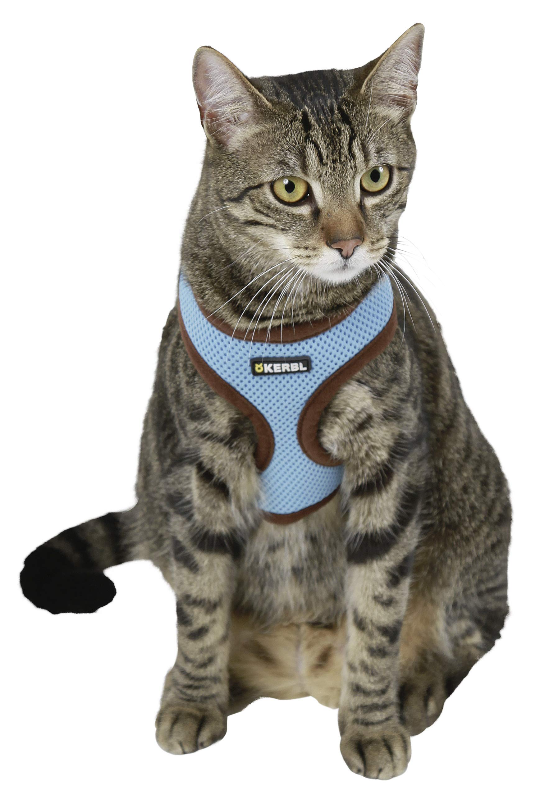 kerbl-active-bleu-harnais-pour-chat-en-maille-douce-avec-laisse-120-cm image 3