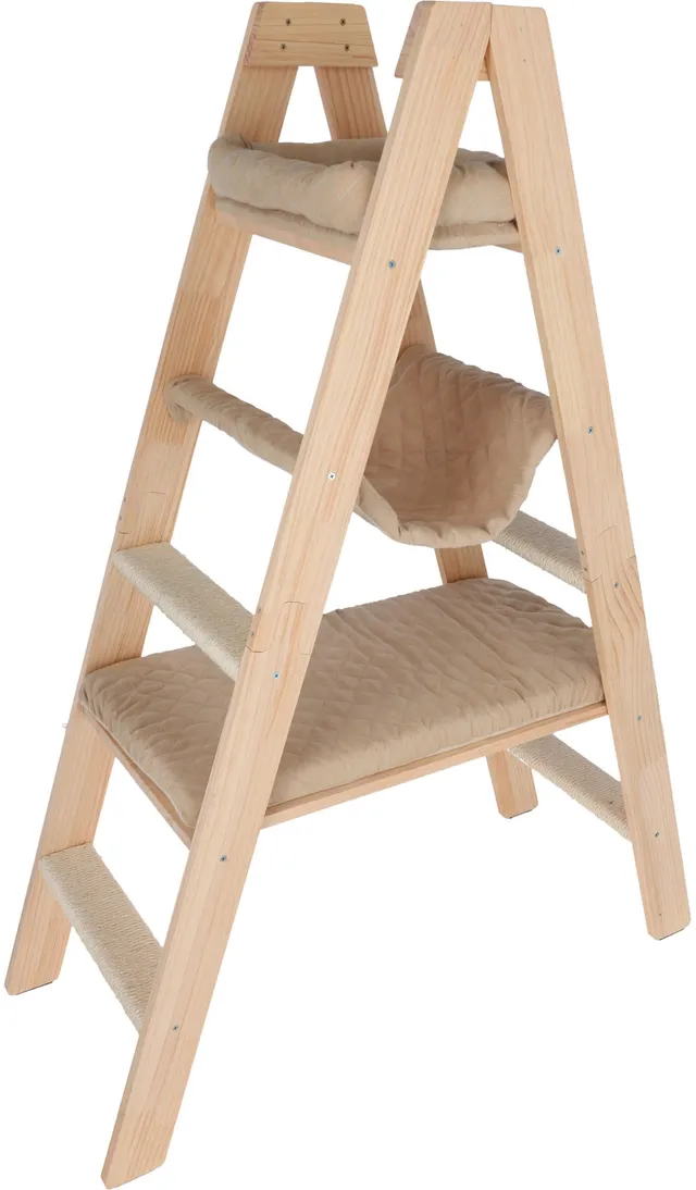 kerbl-pet-ladder-arbre-chat-bois-97-x-35-x-134-cm-naturel-beige-3-couchages image 1