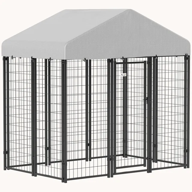 pawhut-chenil-ext-rieur-pour-chien-moyen-5-9-x-4-x-6-avec-toit-s-curis image 1