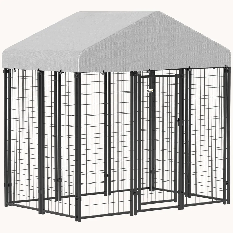 pawhut-chenil-ext-rieur-pour-chien-moyen-5-9-x-4-x-6-avec-toit-s-curis image 1