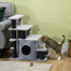pawhut-escaliers-chat-3-4-marches-gris-avec-griffoir-et-balle image 3
