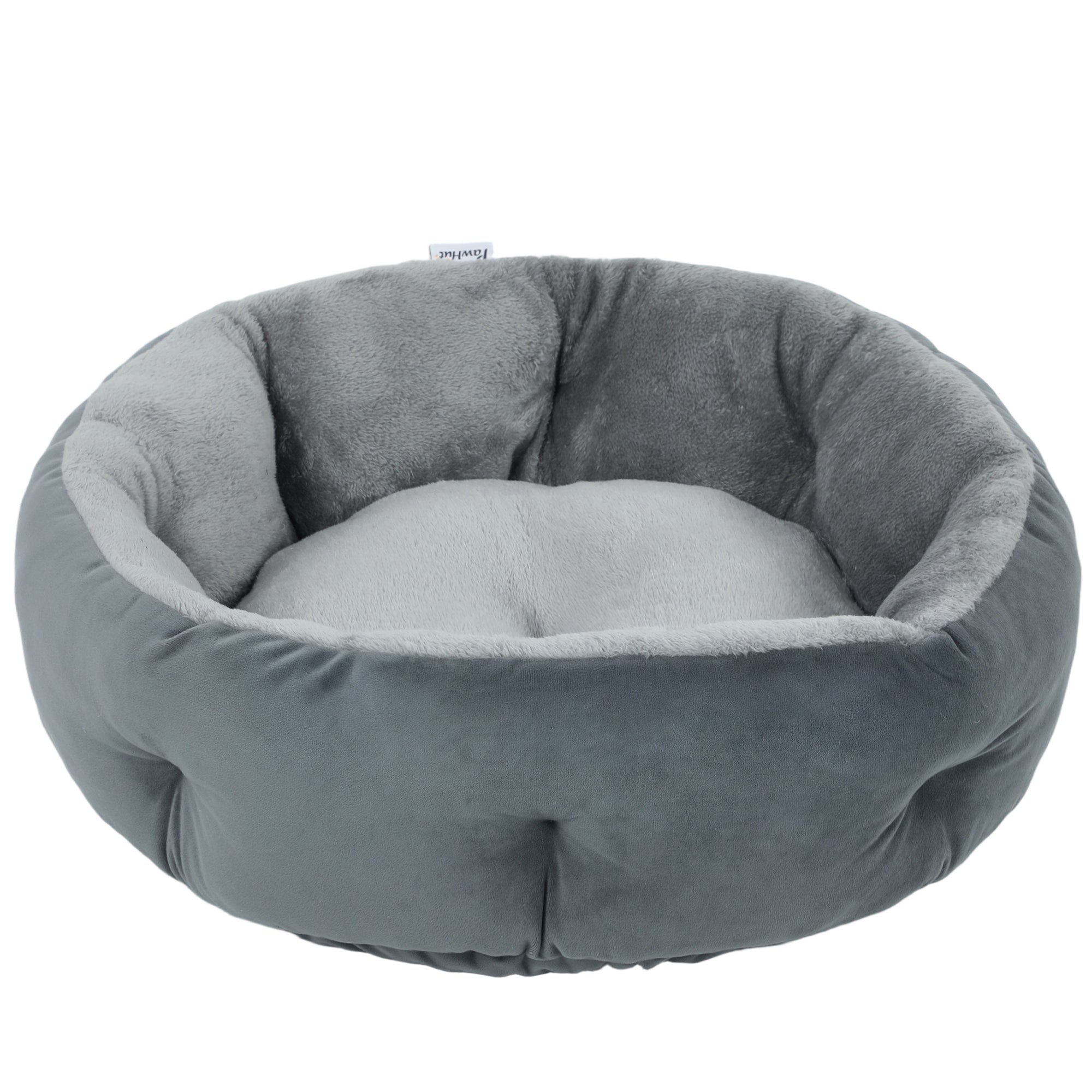 pawhut-panier-rond-r-versible-avec-boudin-pour-chats-et-petits-chiens-gris-fonc image 2