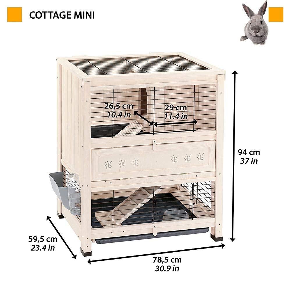 ferplast-cottage-mini-clapier-int-rieur-en-bois-2-tages-78-5-x-59-5-x-94-cm image 2