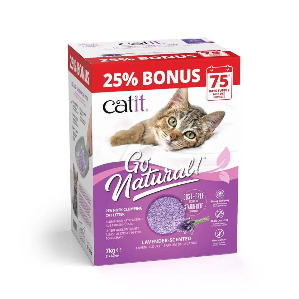 catit-go-natural-liti-re-agglom-rante-cosse-de-pois-parfum-lavande-7-kg-pour-cha image 1