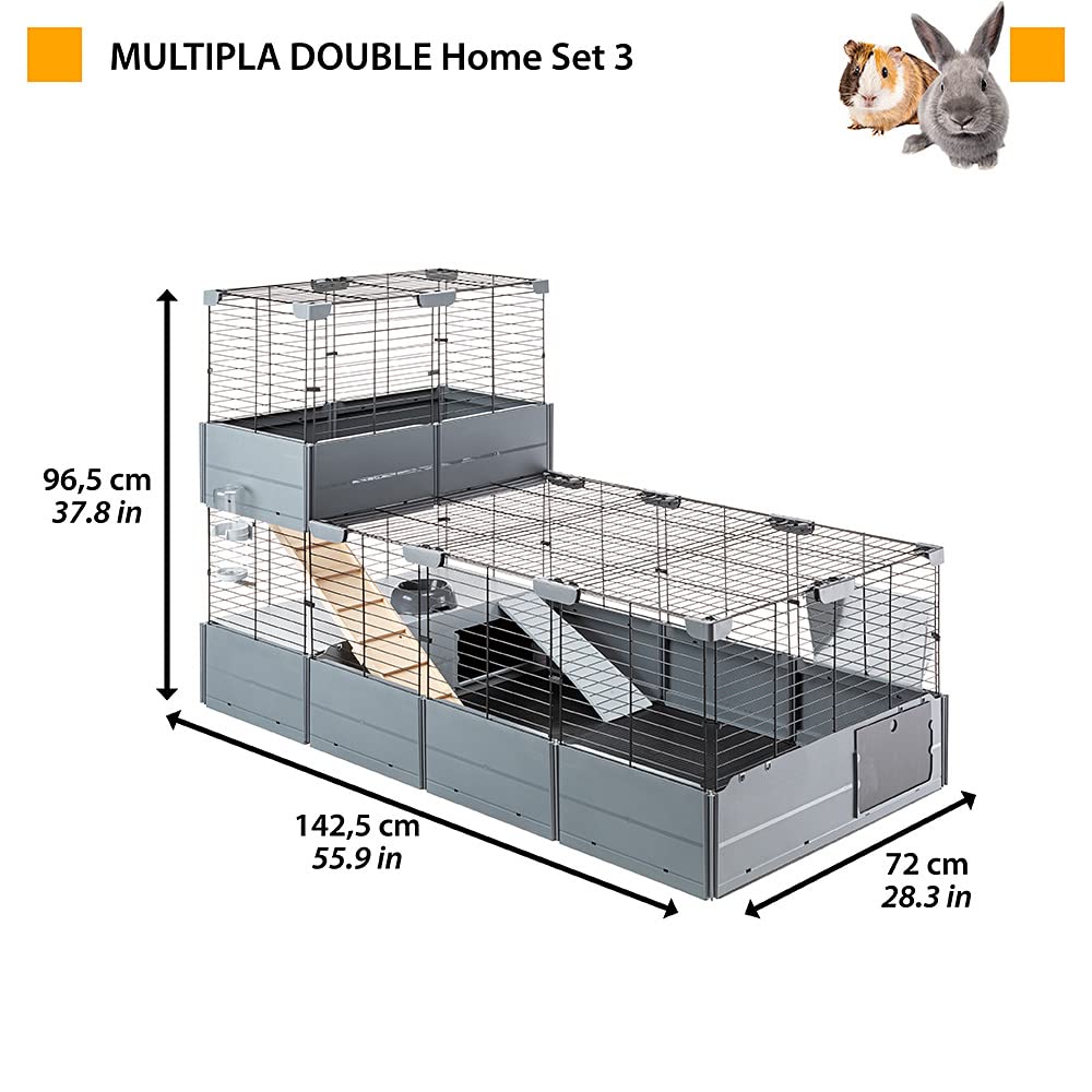 ferplast-multipla-double-cage-modulable-2-niveaux-lapins-et-cochons-d-inde-107-5 image 4