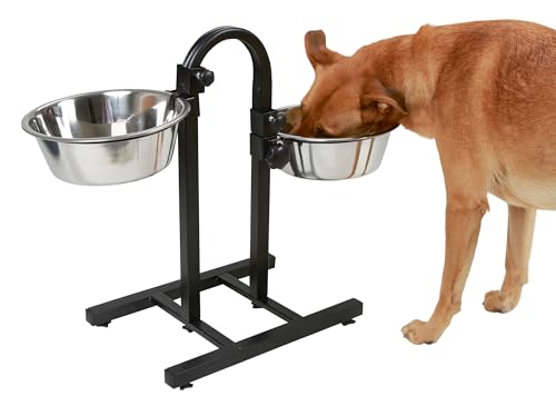 kerbl-bar-aliments-deluxe-pour-chien-2-x-2800-ml-hauteur-r-glable-52-cm-inox image 7