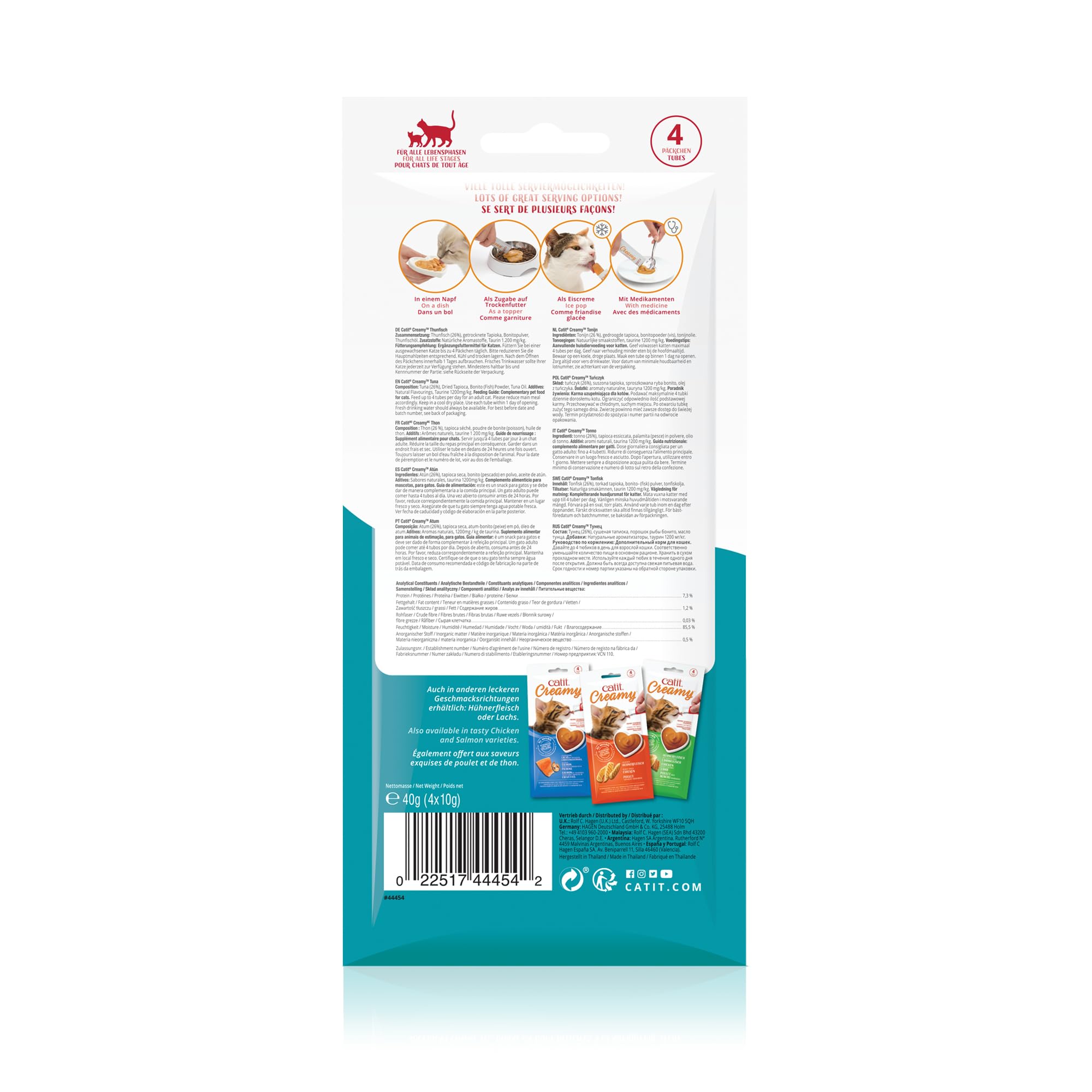 catit-creamy-au-thon-lot-de-4-friandises-l-cher-pour-chat-sans-c-r-ales-la-tauri image 2