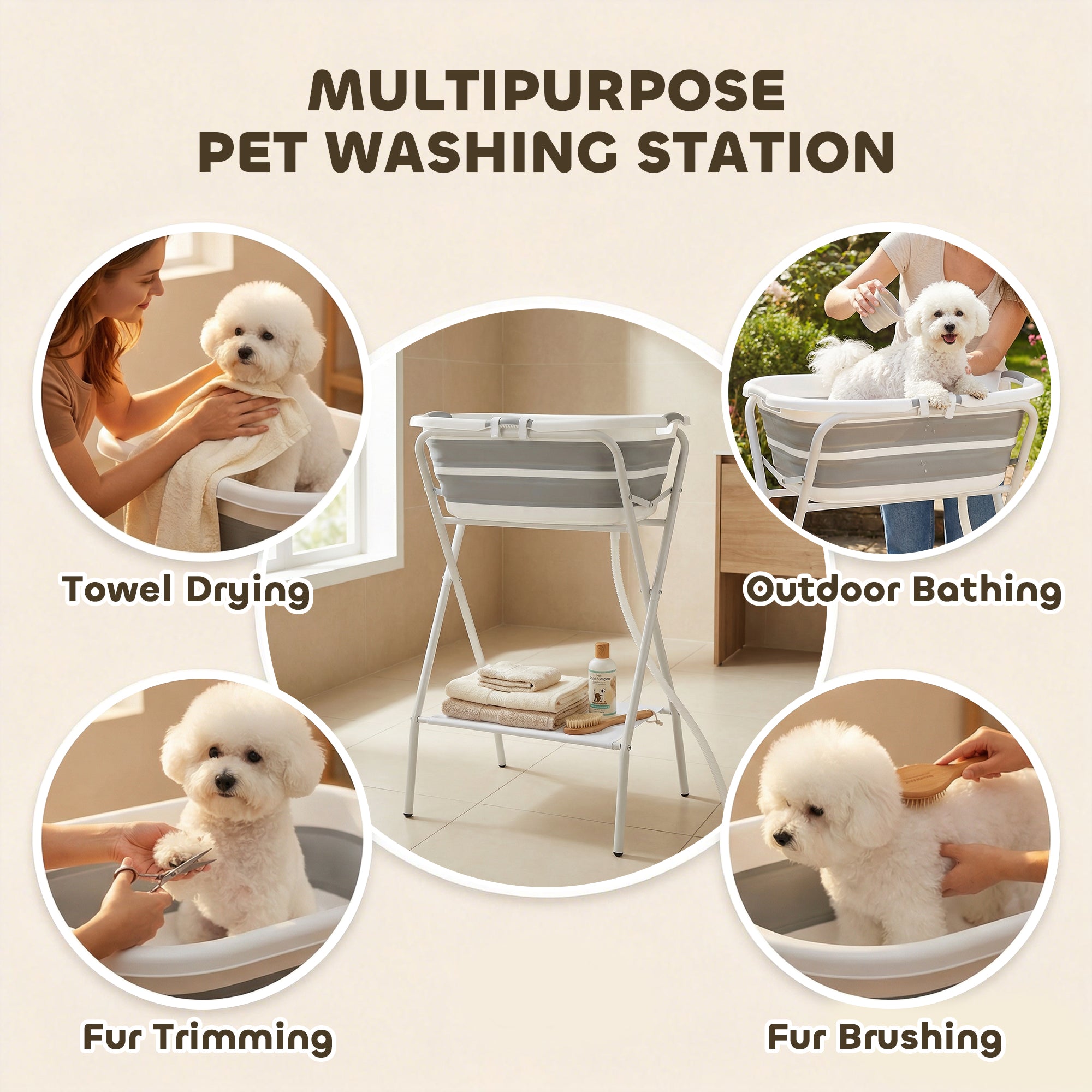 pawhut-baignoire-sur-lev-e-pliante-2-en-1-pour-petits-chiens-avec-tuyau-et-tag-r image 7