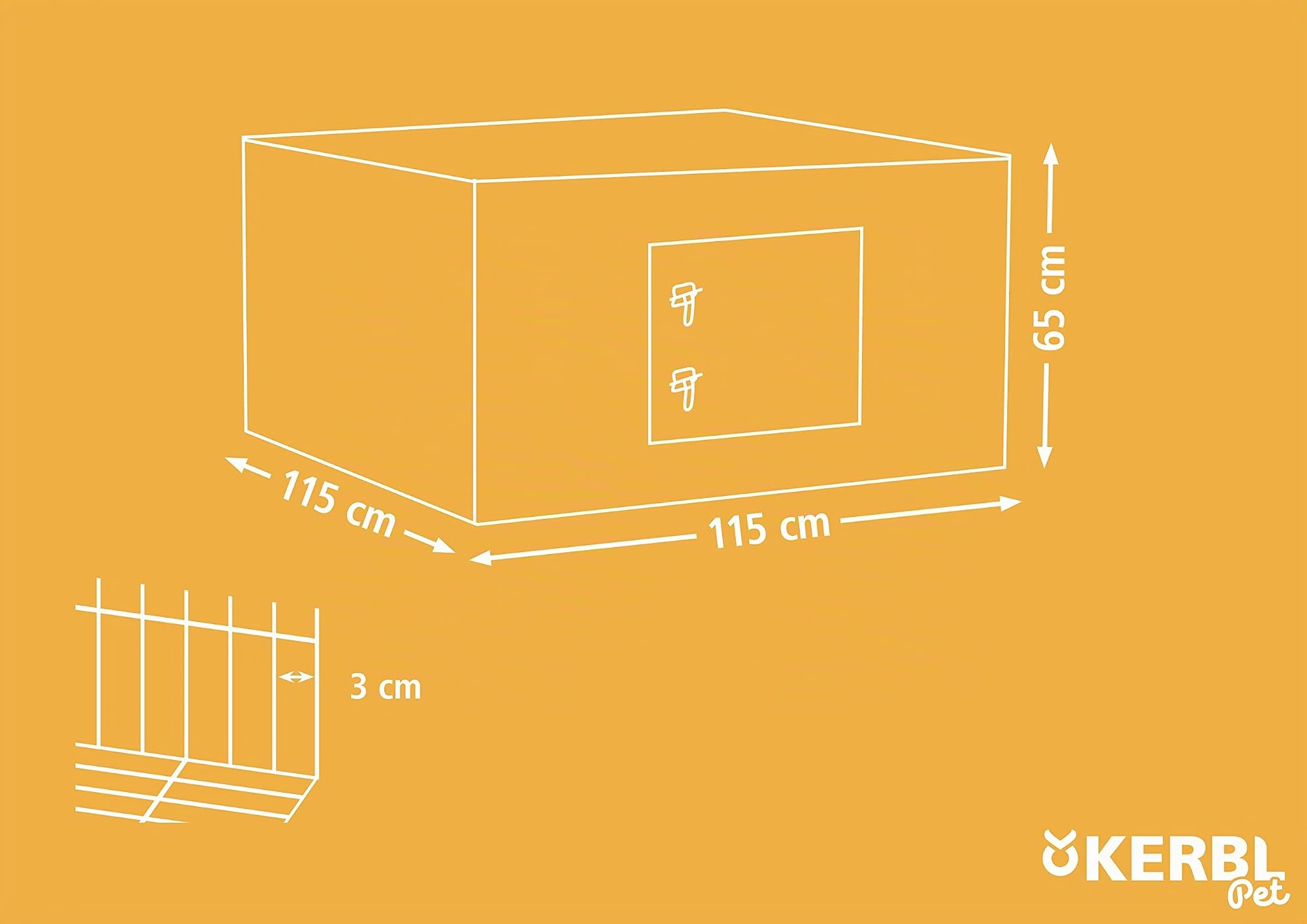 kerbl-enclos-ext-rieur-anti-fugue-115-x-115-x-65-cm-avec-pare-soleil image 2