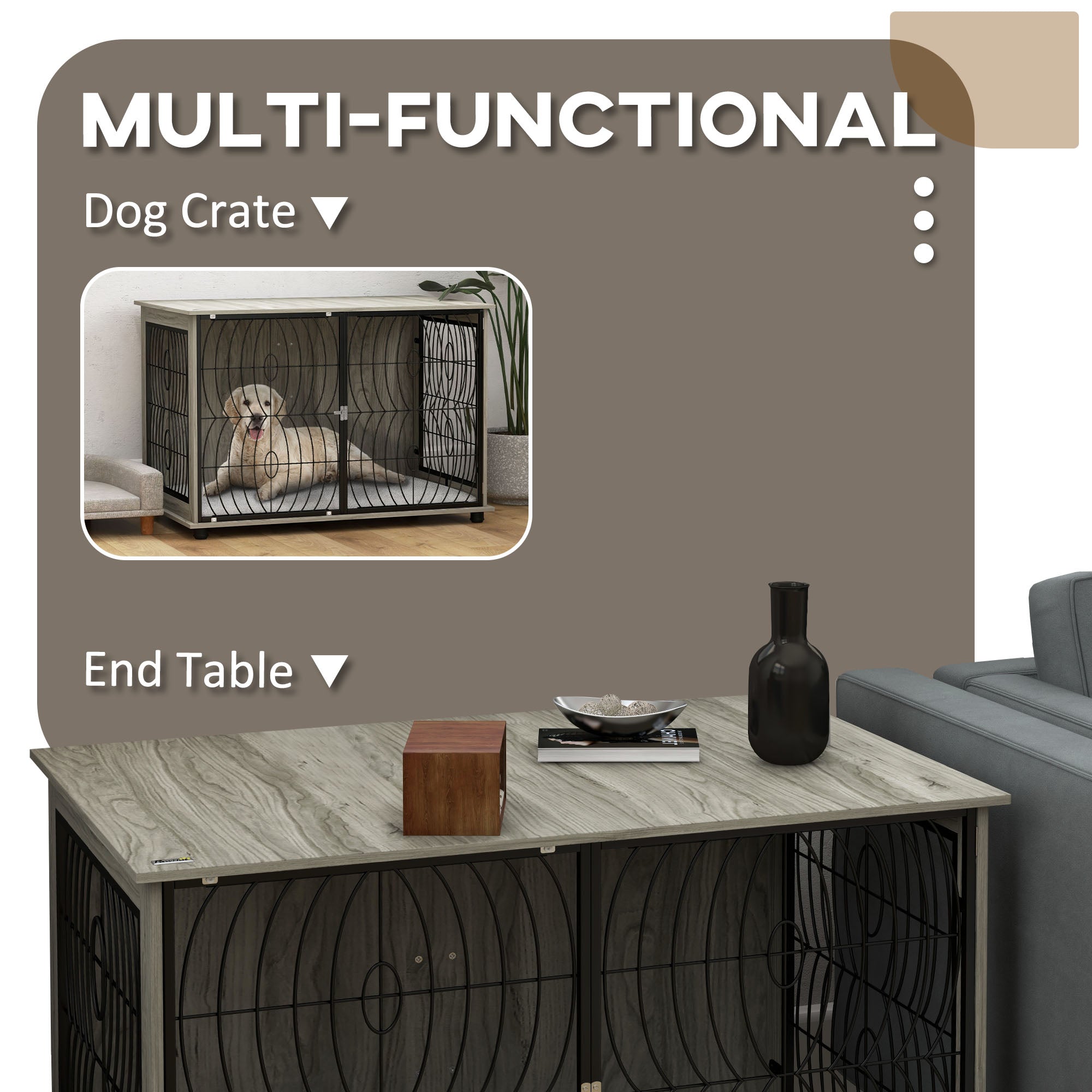pawhut-niche-chien-table-d-appoint-118-x-75-x-82-cm-avec-coussin-pour-grands-chi image 7