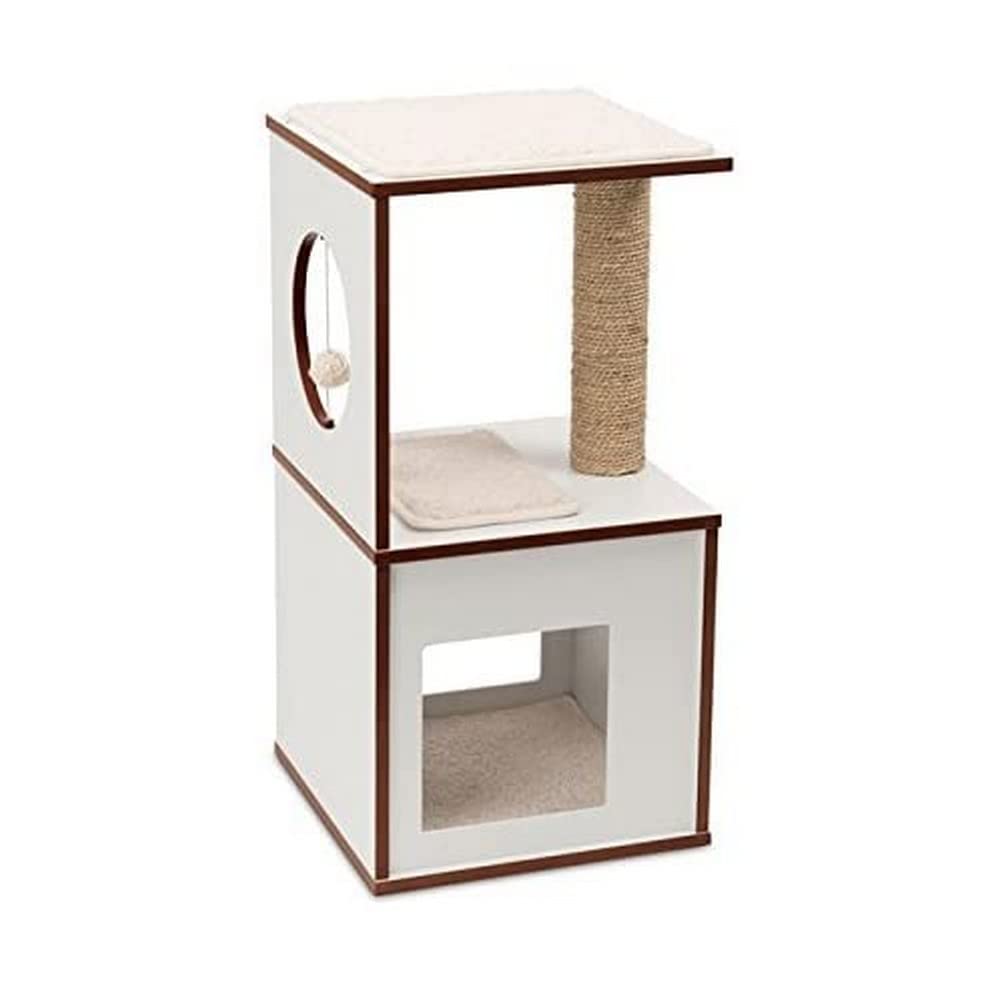 catit-vesper-s-arbre-chat-tabouret-blanc-avec-cube-et-griffoir image 1