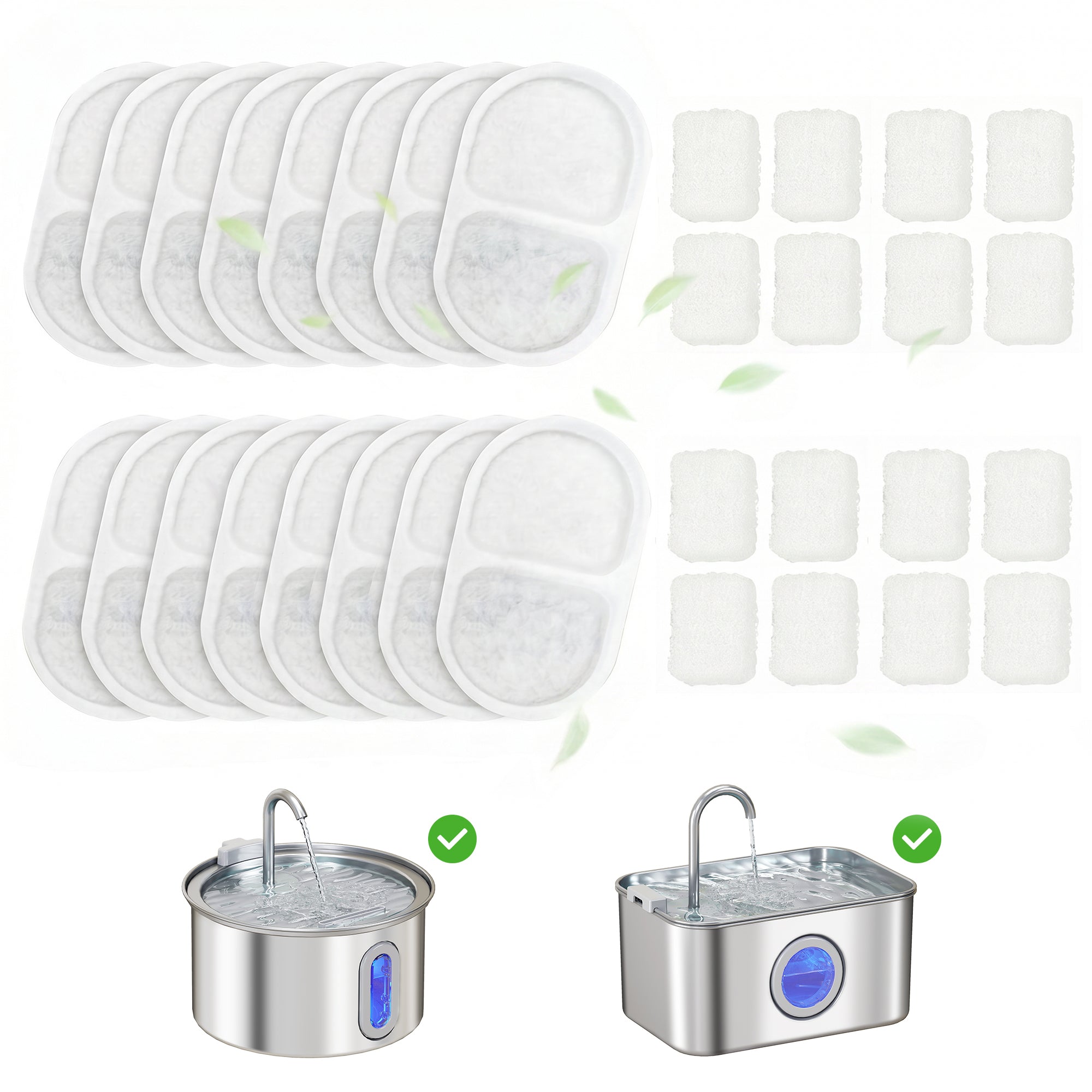 pawhut-filtres-fontaine-eau-pour-chat-lot-de-16-triple-filtration image 1