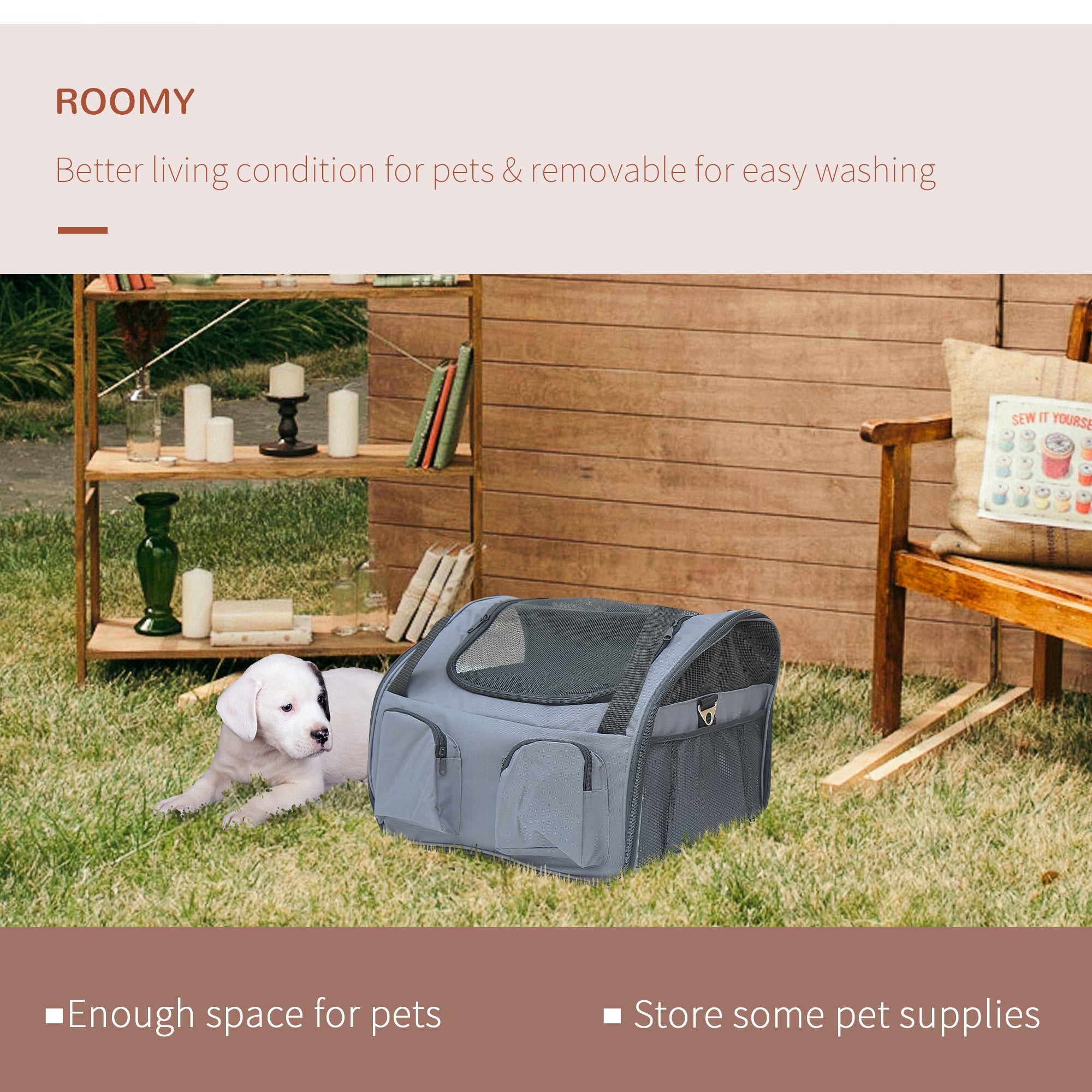 pawhut-sac-de-transport-pliable-pour-chat-et-petit-chien-41x34x30-cm-avec-fen-tr image 6