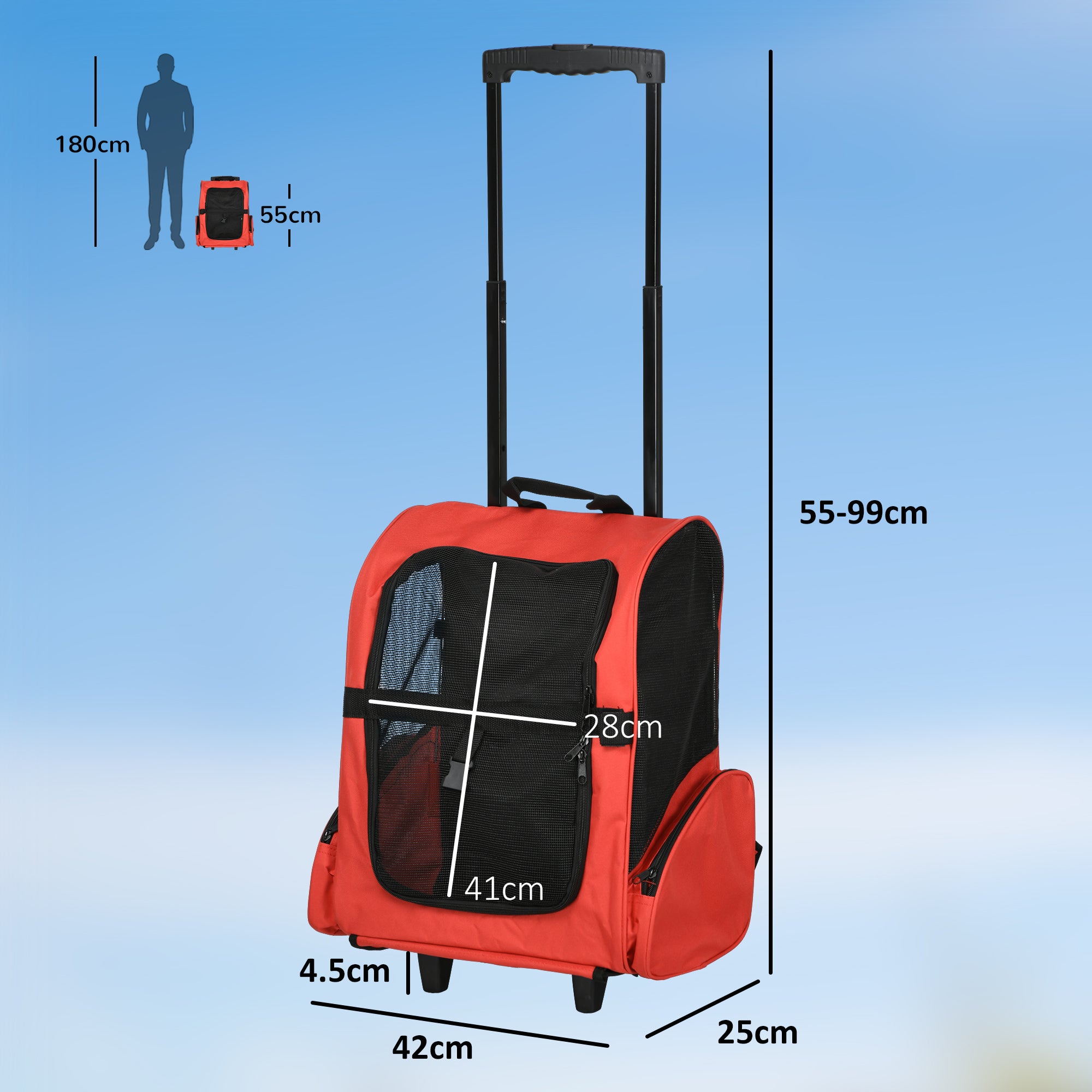 pawhut-sac-dos-trolley-transport-animaux-42-x-25-x-55-cm-rouge image 5