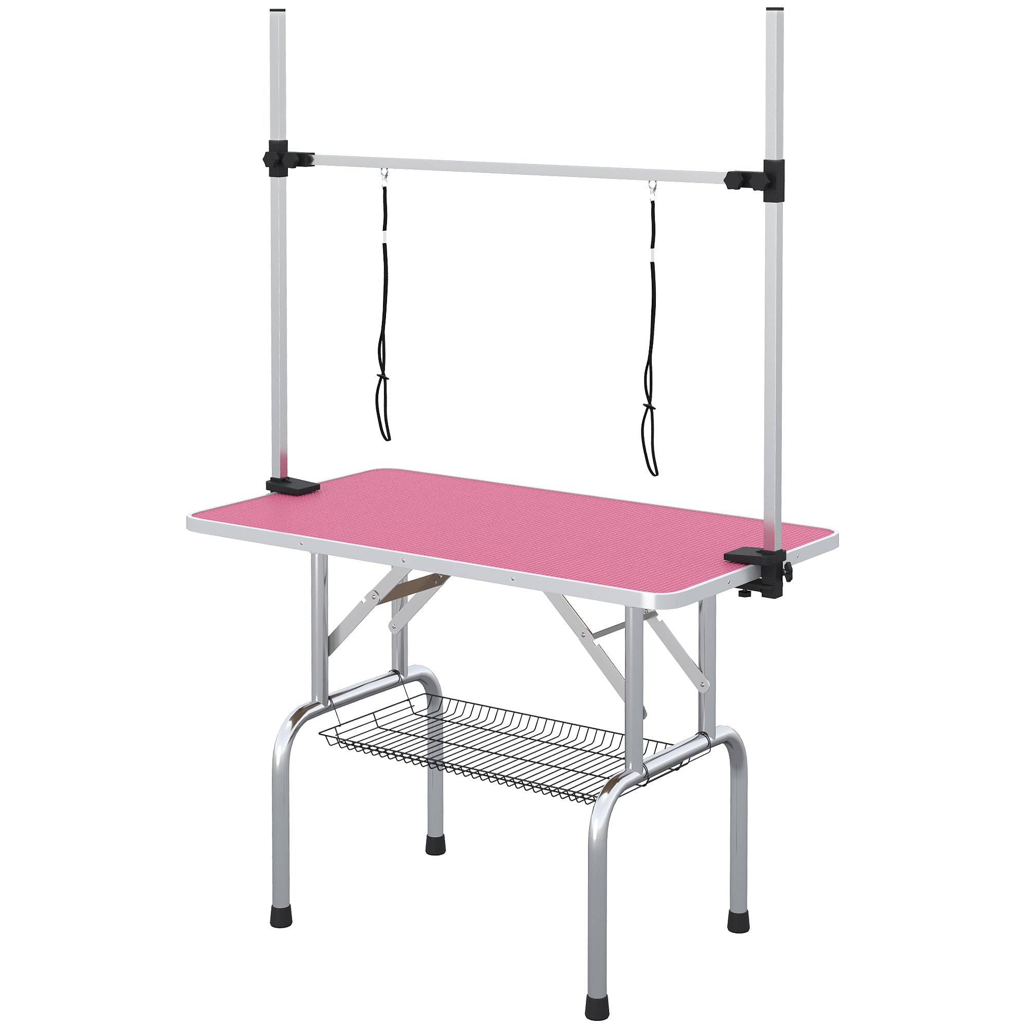 pawhut-table-de-toilettage-pliable-pour-chien-109-cm-bras-r-glable-20-81-cm-2-sa image 2
