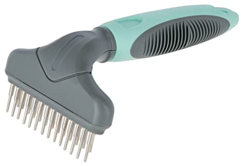 kerbl-pet-trille-de-d-m-lage-2-rang-es-turquoise-gris-15-x-9-cm image 4