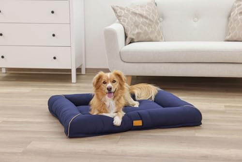 kerbl-pet-jerome-lit-douillet-pour-chien-bleu-fonc-cognac-75x60x10-cm image 6