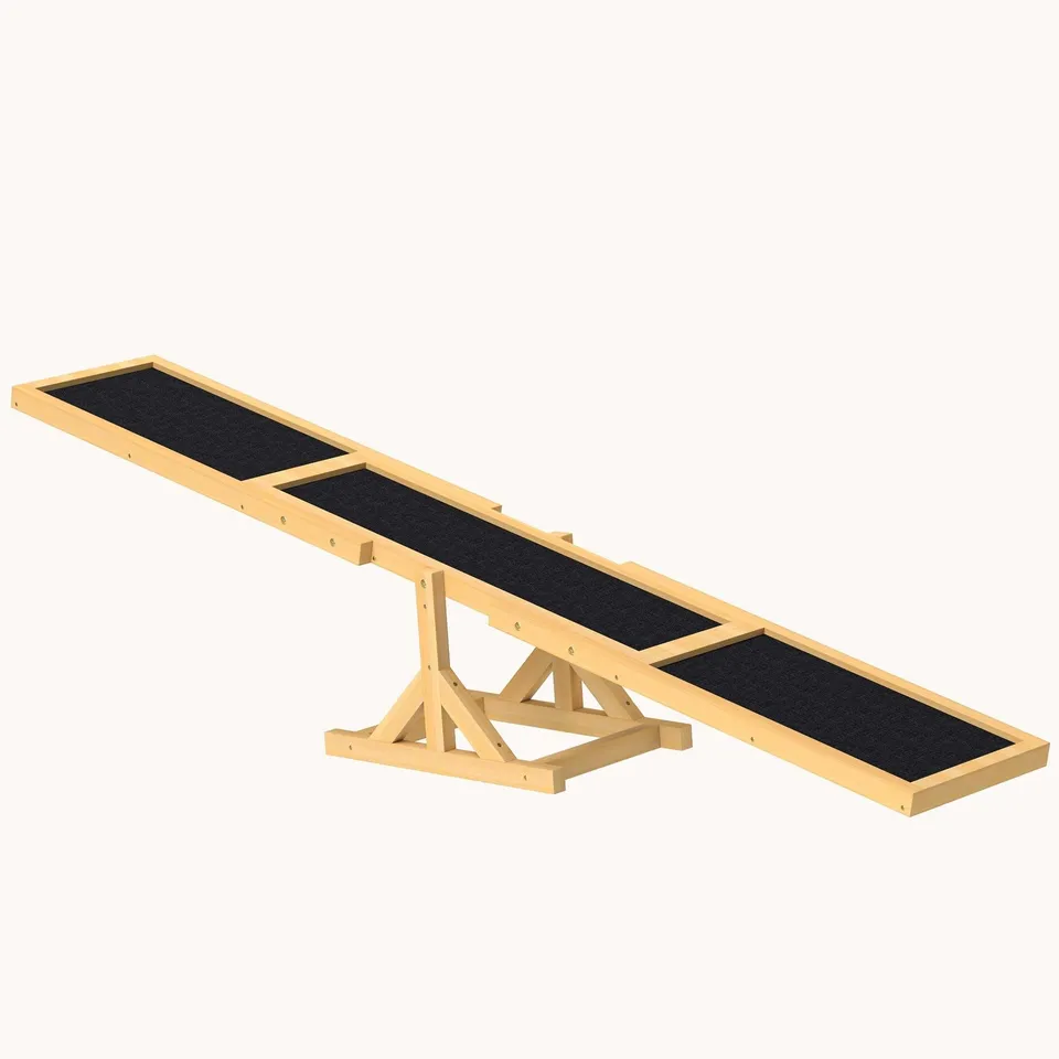 pawhut-pupstacle-bascule-agility-chien-71-pouces-bois-antid-rapant-jaune image 1